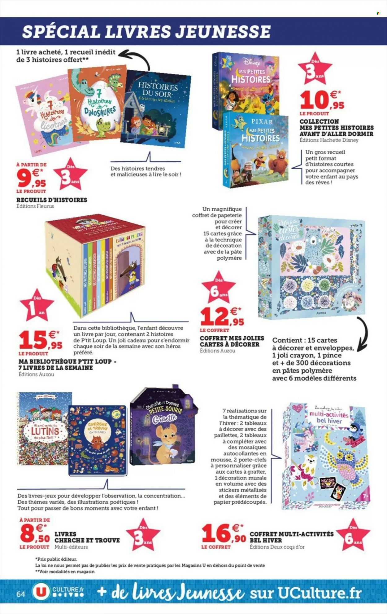 thumbnail - Catalogue HYPER U - 15/11/2022 - 24/12/2022 - Produits soldés - crayon, Disney, pâtes, livre, souris, décoration maison. Page 64.