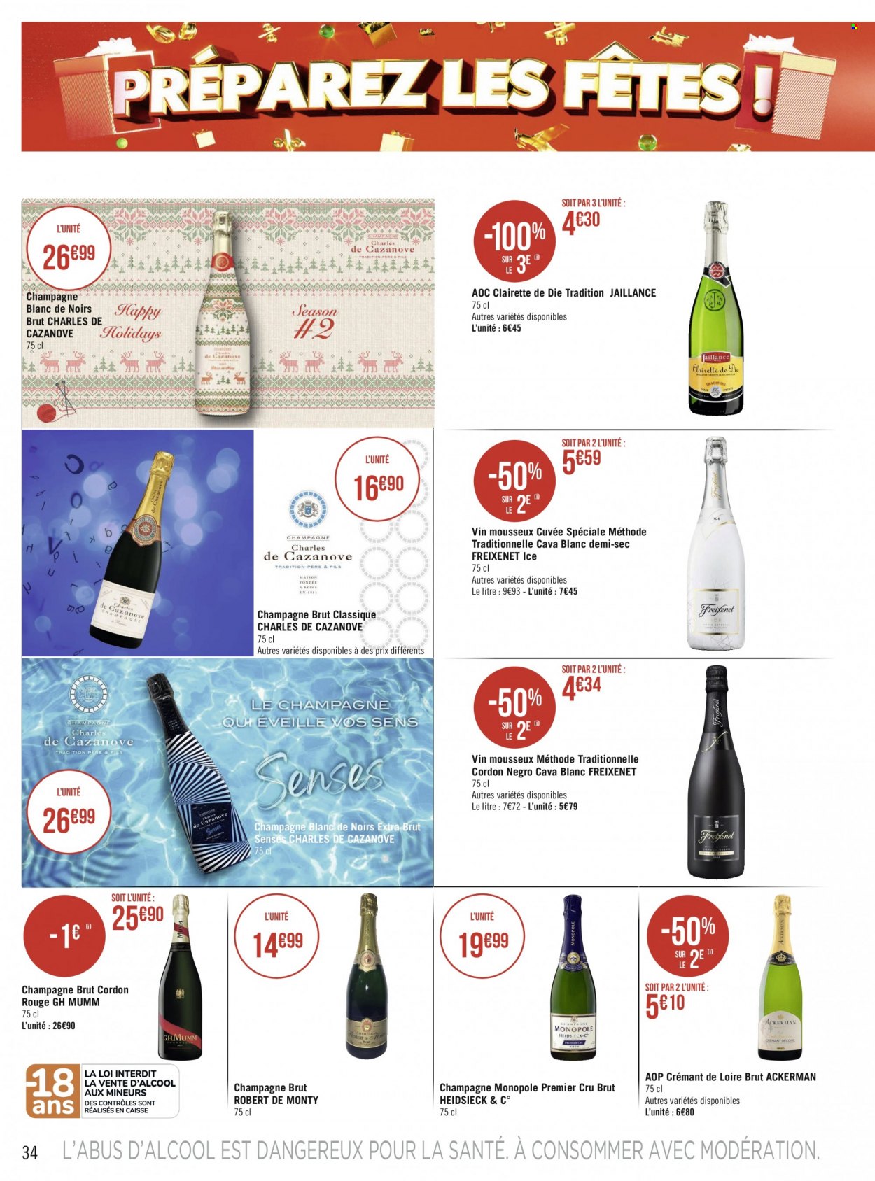 thumbnail - Catalogue Géant Casino - 21/11/2022 - 04/12/2022 - Produits soldés - champagne, vin. Page 34.