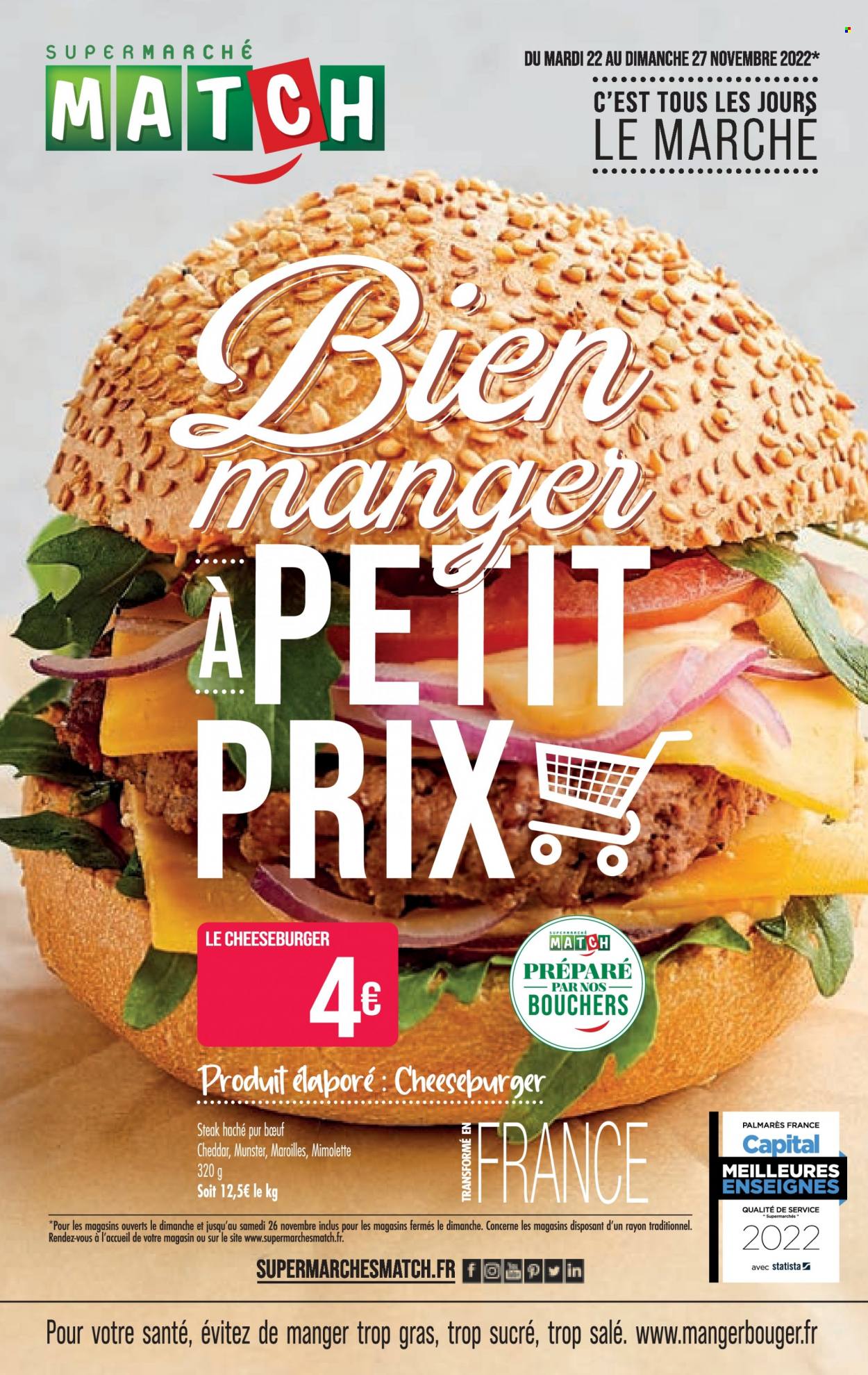 Catalogue Supermarché Match - 22/11/2022 - 27/11/2022. Page 1