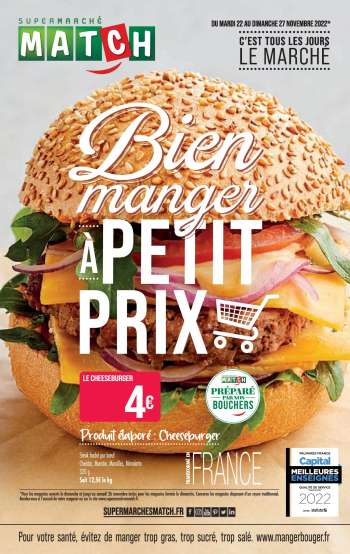 Catalogue Supermarché Match - 22/11/2022 - 27/11/2022.