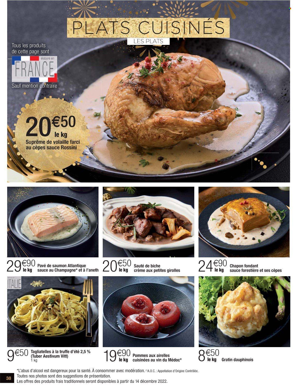 thumbnail - Catalogue Cora - 06/12/2022 - 31/12/2022 - Produits soldés - plat cuisiné, gratins de pommes, pâtes, tagliatelles. Page 38.