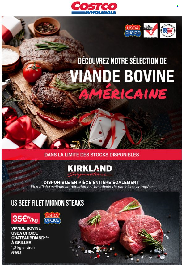 thumbnail - Catalogue Costco - Produits soldés - steak, filet mignon. Page 1.