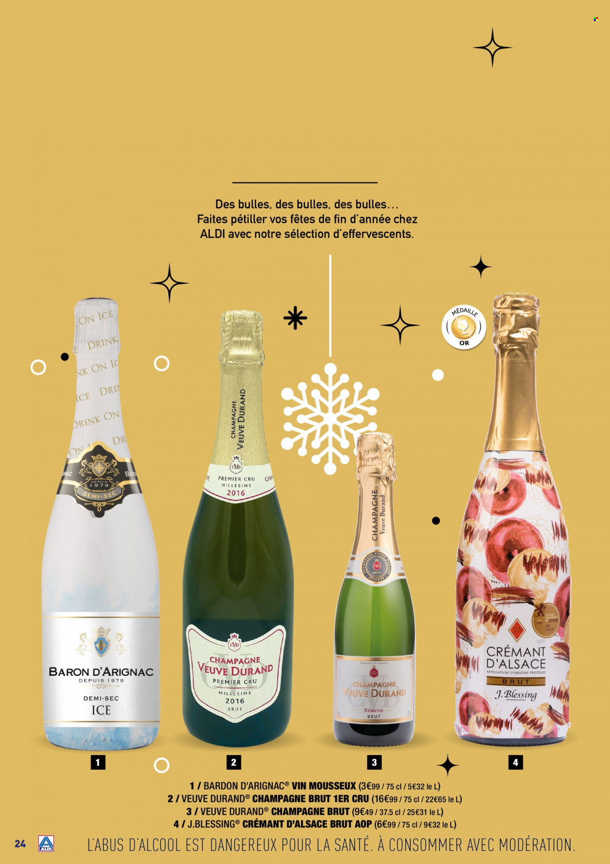 thumbnail - Catalogue ALDI - 31/10/2022 - 31/12/2022 - Produits soldés - Crémant d’Alsace, champagne, vin. Page 24.