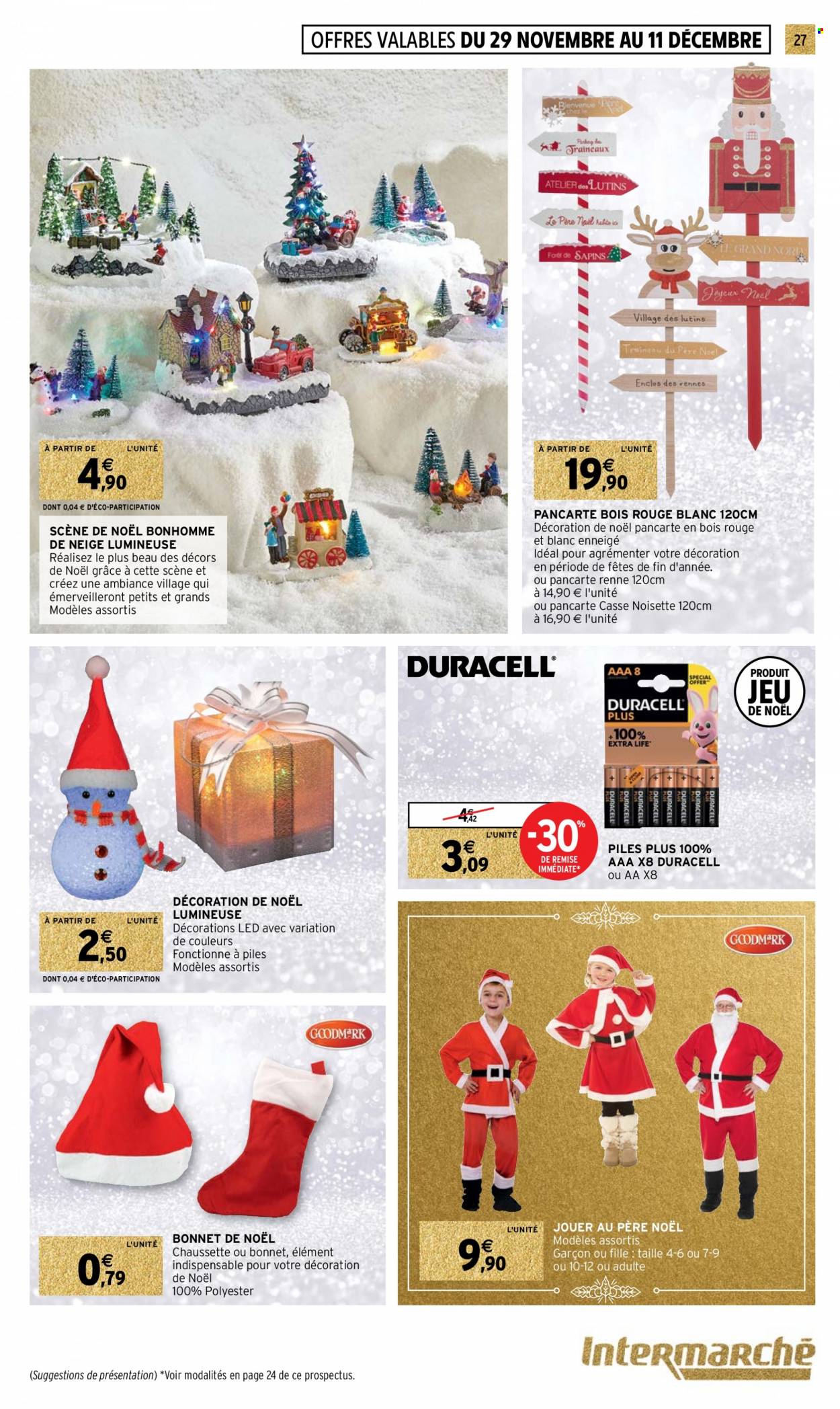 thumbnail - Catalogue Intermarché Hyper - 29/11/2022 - 04/12/2022 - Produits soldés - père noël, bonhomme de neige, Duracell. Page 27.