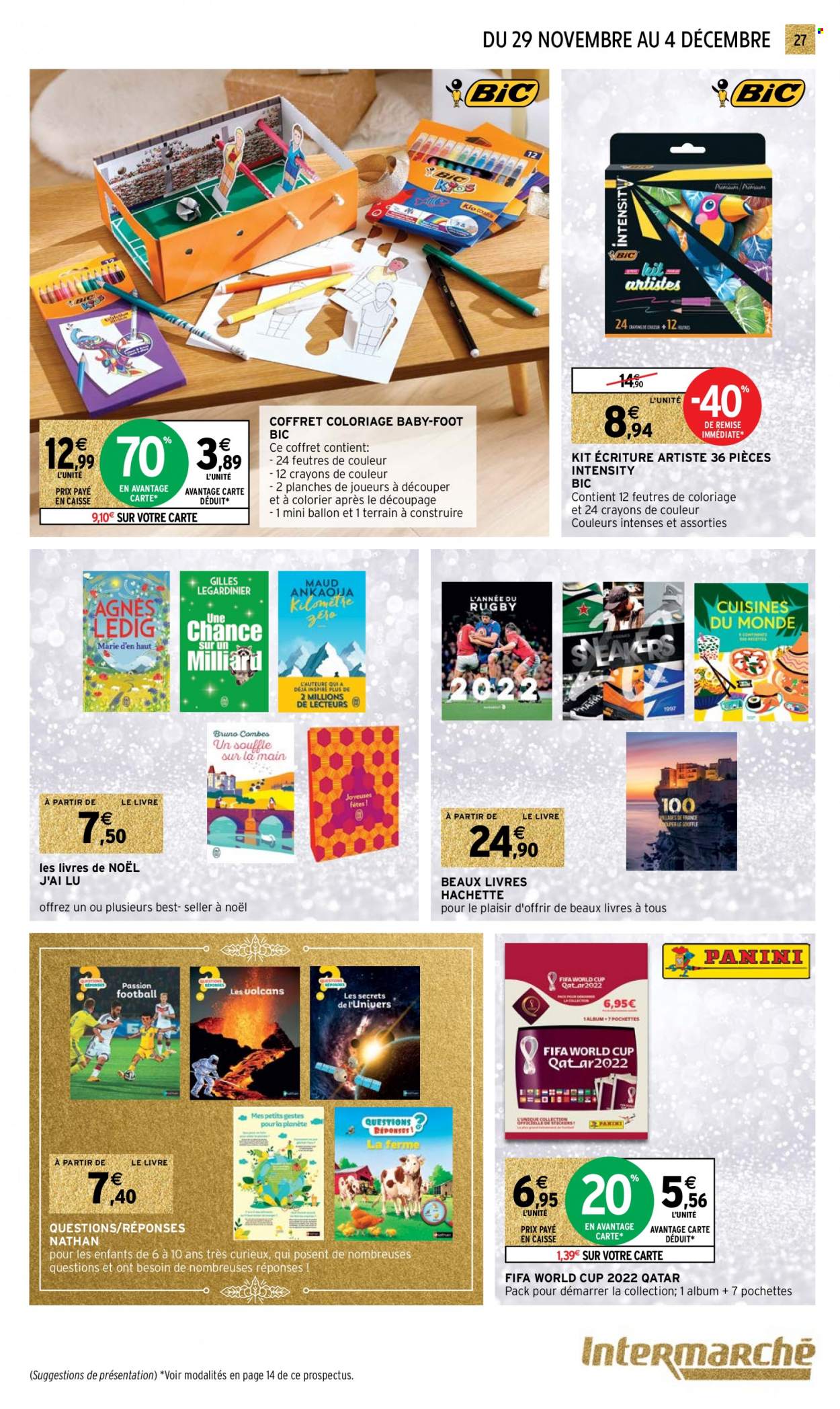 thumbnail - Catalogue Intermarché Super - 29/11/2022 - 04/12/2022 - Produits soldés - crayon, LU, BIC, feutre, coloriage, livre, ballon. Page 27.