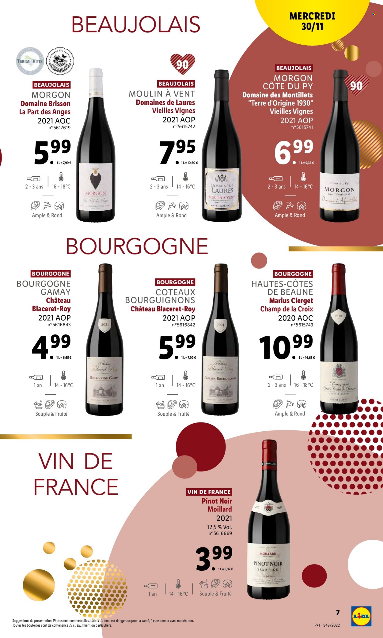 thumbnail - Catalogue Lidl - 30/11/2022 - 06/12/2022 - Produits soldés - Beaujolais, vin. Page 7.