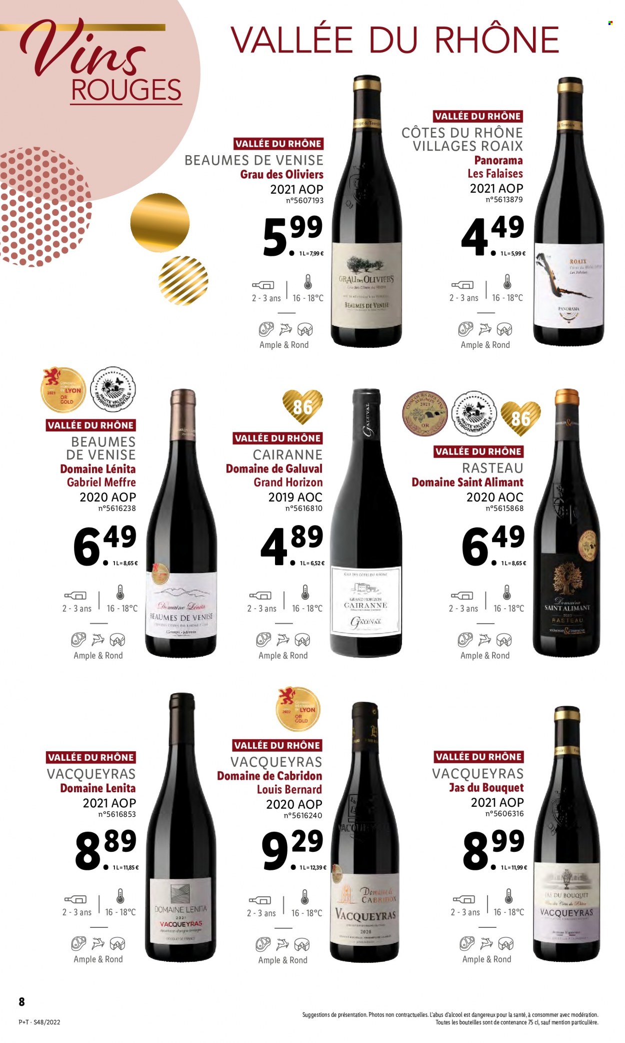 thumbnail - Catalogue Lidl - 30/11/2022 - 06/12/2022 - Produits soldés - Côtes du Rhône, vin. Page 8.