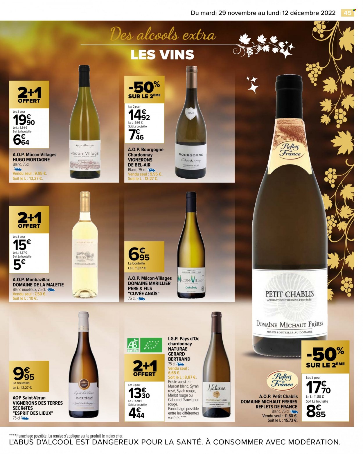 thumbnail - Catalogue Carrefour Hypermarchés - 29/11/2022 - 12/12/2022 - Produits soldés - ESPRIT, vin blanc, vin rouge, Cabernet Sauvignon. Page 49.