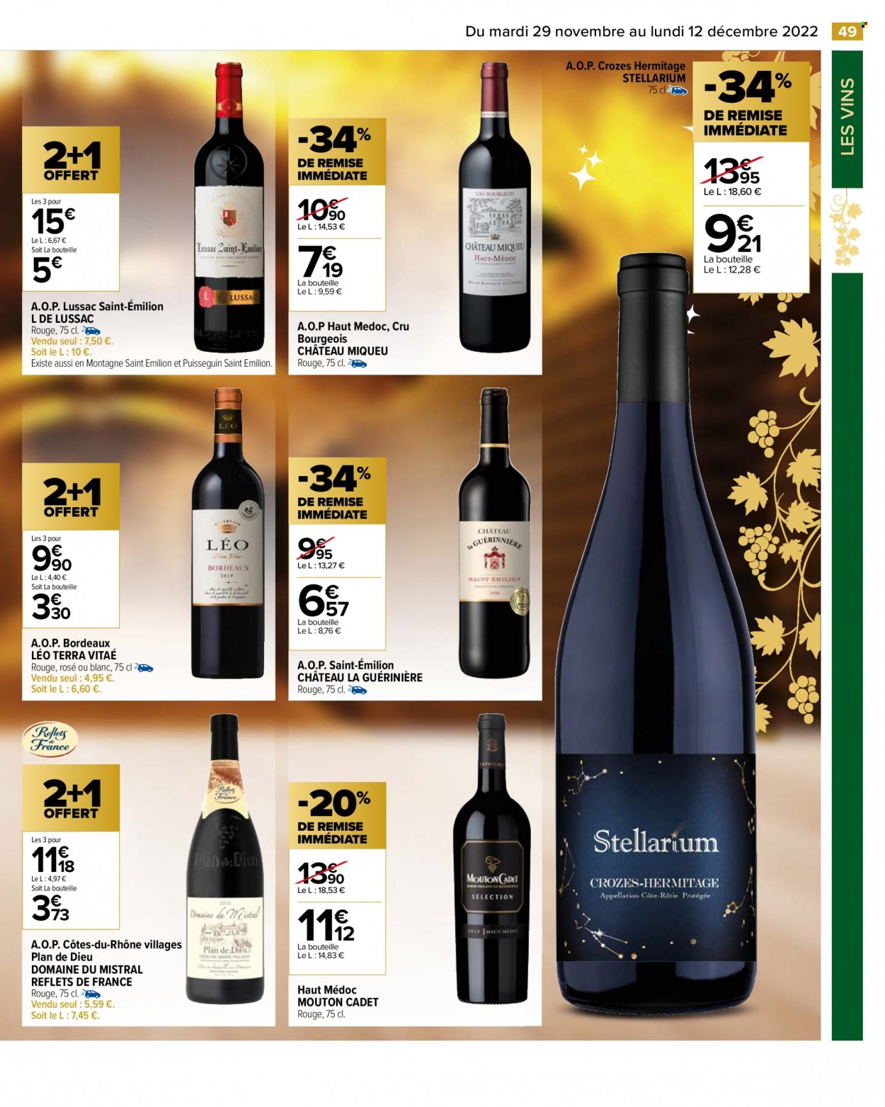 thumbnail - Catalogue Carrefour Hypermarchés - 29/11/2022 - 12/12/2022 - Produits soldés - Bordeaux, vin rouge. Page 53.
