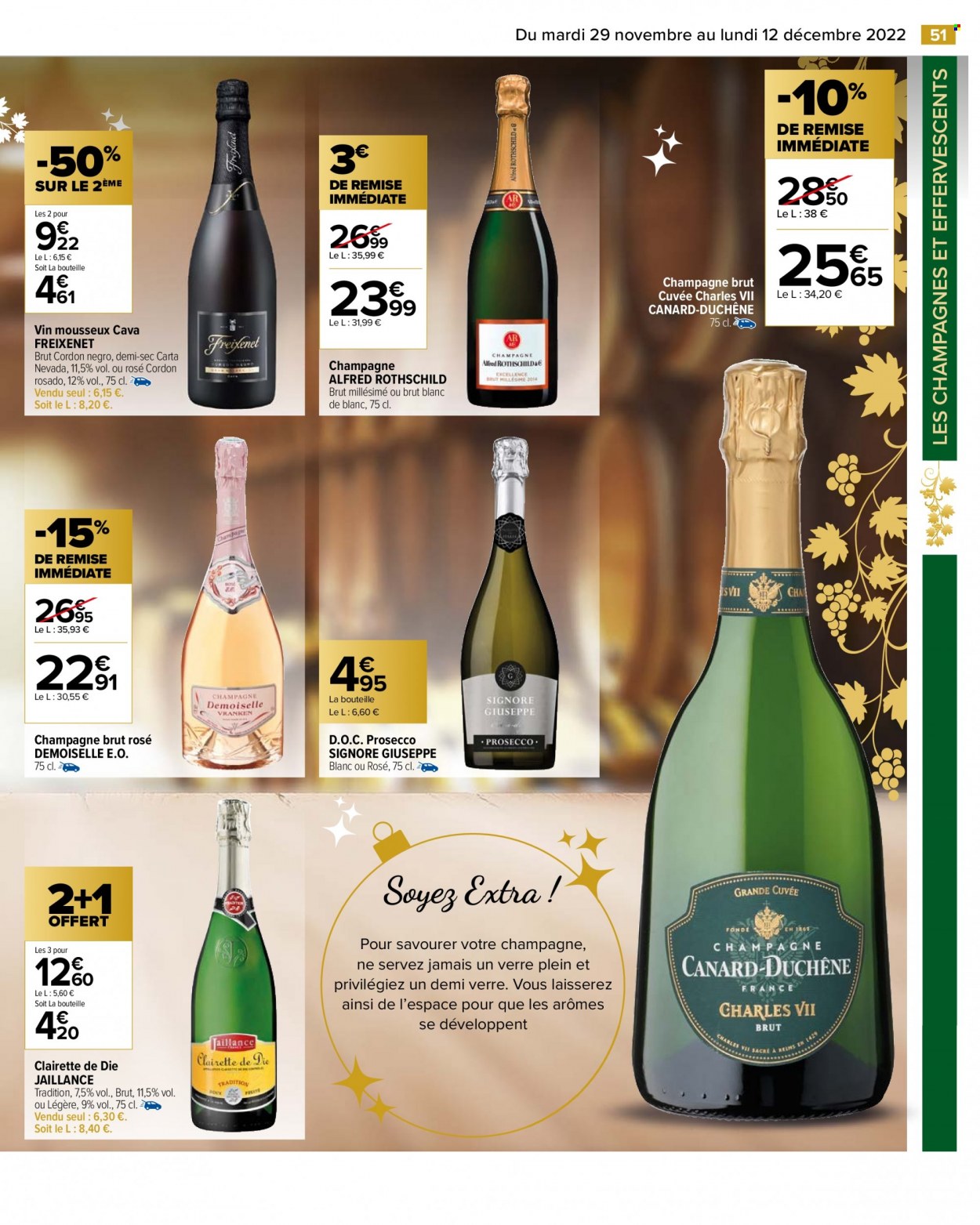 thumbnail - Catalogue Carrefour Hypermarchés - 29/11/2022 - 12/12/2022 - Produits soldés - Prosecco, vin, verre. Page 55.