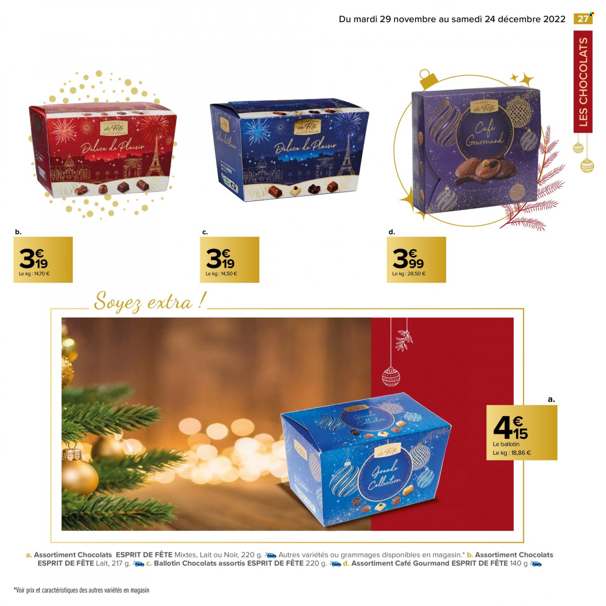 thumbnail - Catalogue Carrefour Hypermarchés - 29/11/2022 - 24/12/2022 - Produits soldés - ESPRIT, chocolat, expressions gourmandes. Page 27.