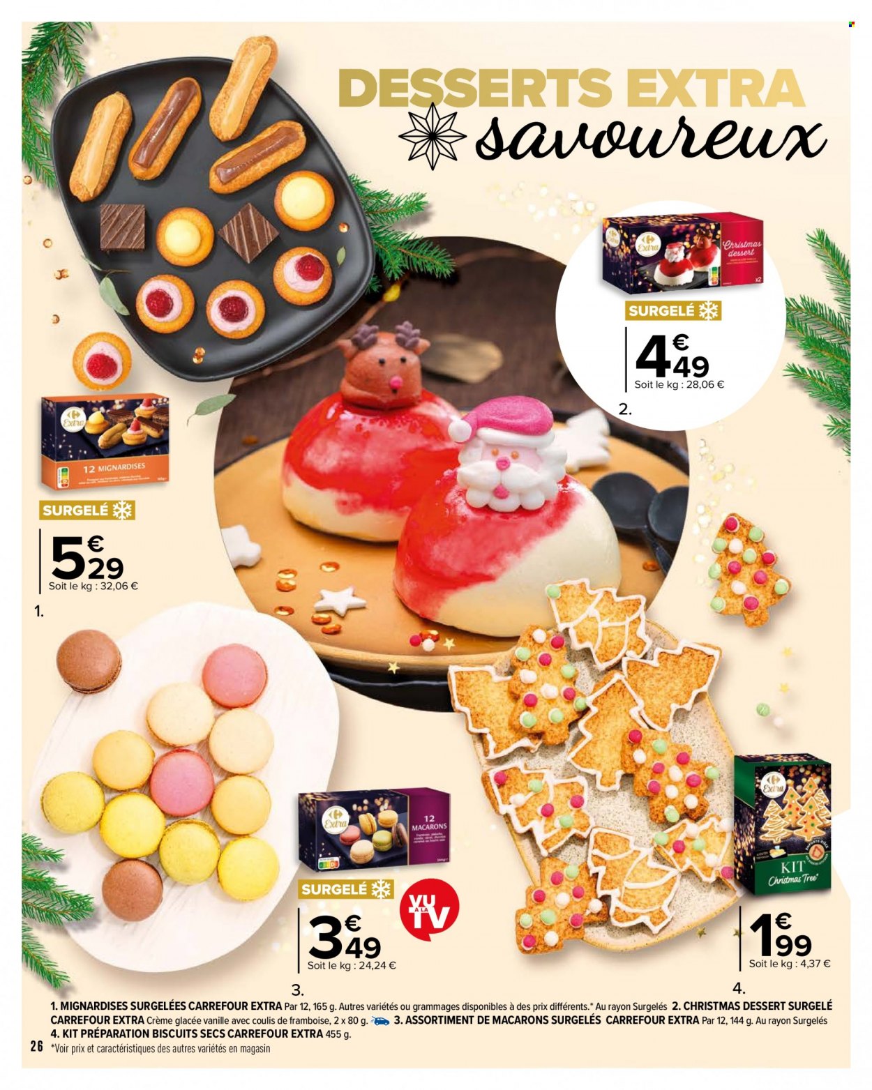 thumbnail - Catalogue Carrefour Hypermarchés - 29/11/2022 - 31/12/2022 - Produits soldés - macarons, dessert, glace, biscuits. Page 26.