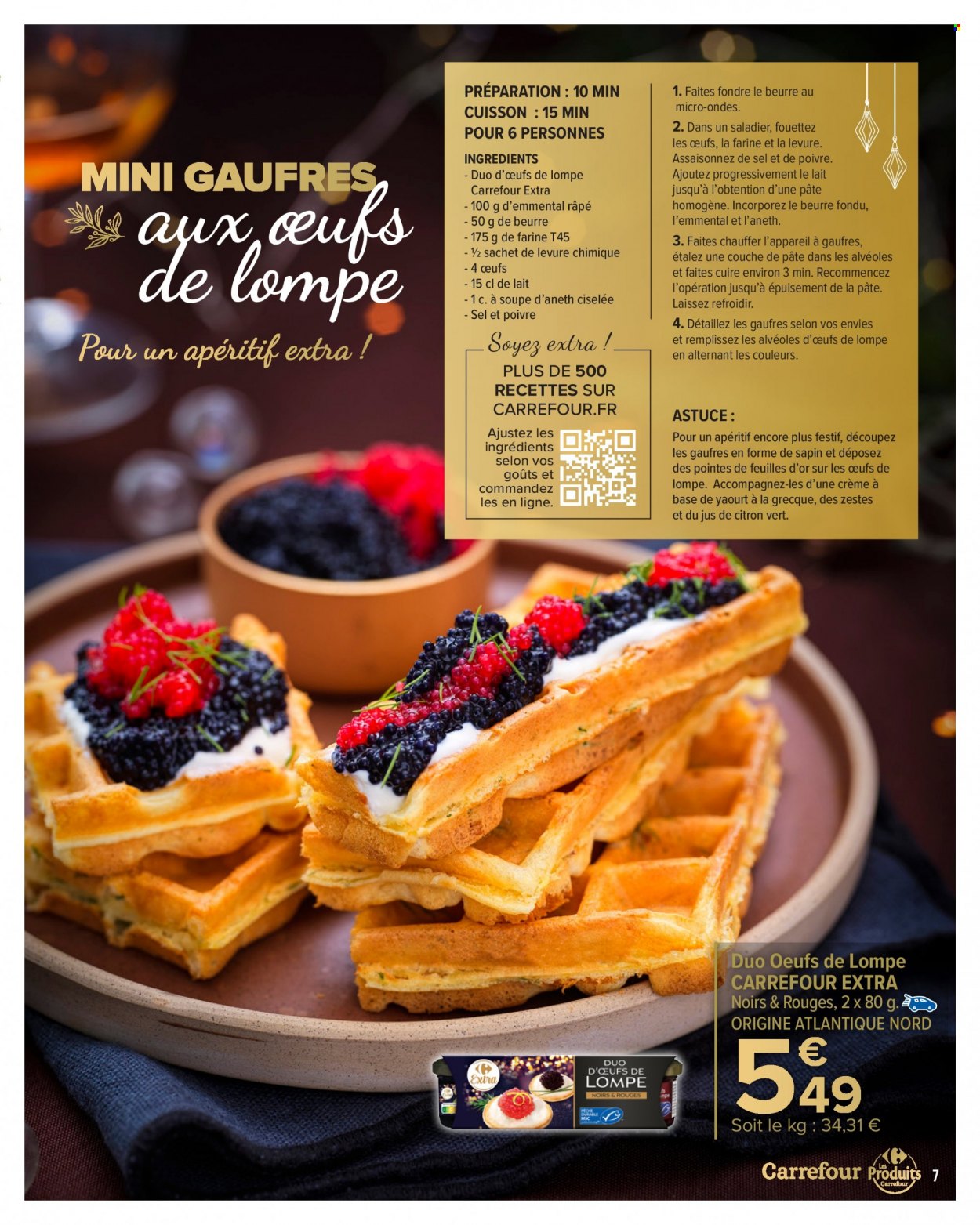 thumbnail - Catalogue Carrefour Market - 29/11/2022 - 31/12/2022 - Produits soldés - gaufres, fromage, fromage râpé, apéritif, saladier. Page 7.