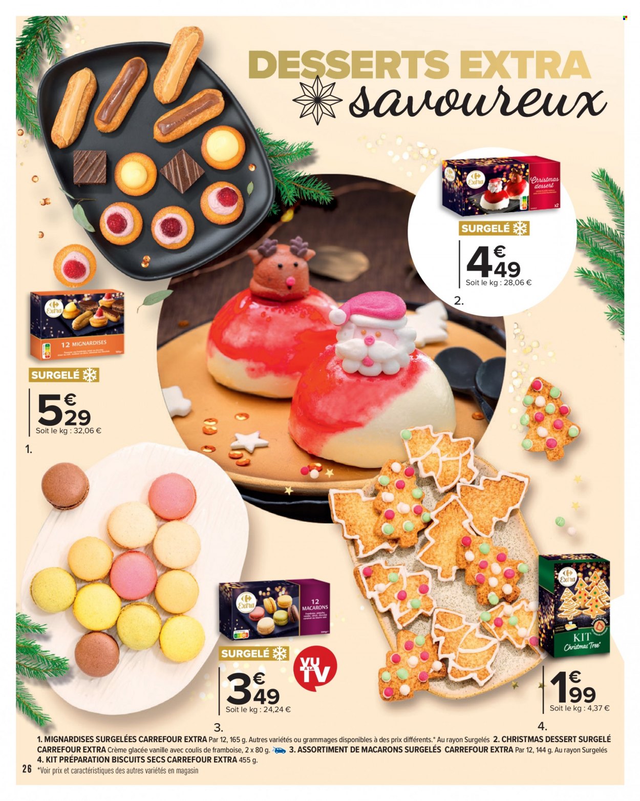 thumbnail - Catalogue Carrefour Market - 29/11/2022 - 31/12/2022 - Produits soldés - macarons, dessert, glace, biscuits. Page 26.