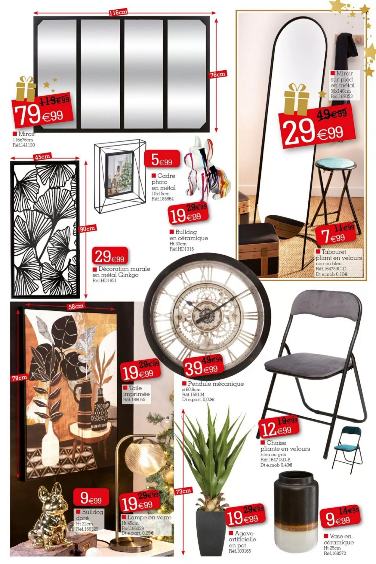 thumbnail - Catalogue Kandy - 28/11/2022 - 08/12/2022 - Produits soldés - Bulldog, verre, chaise, chaise pliante, tabouret, vase, miroir, cadre photo, décoration maison, lampe. Page 7.