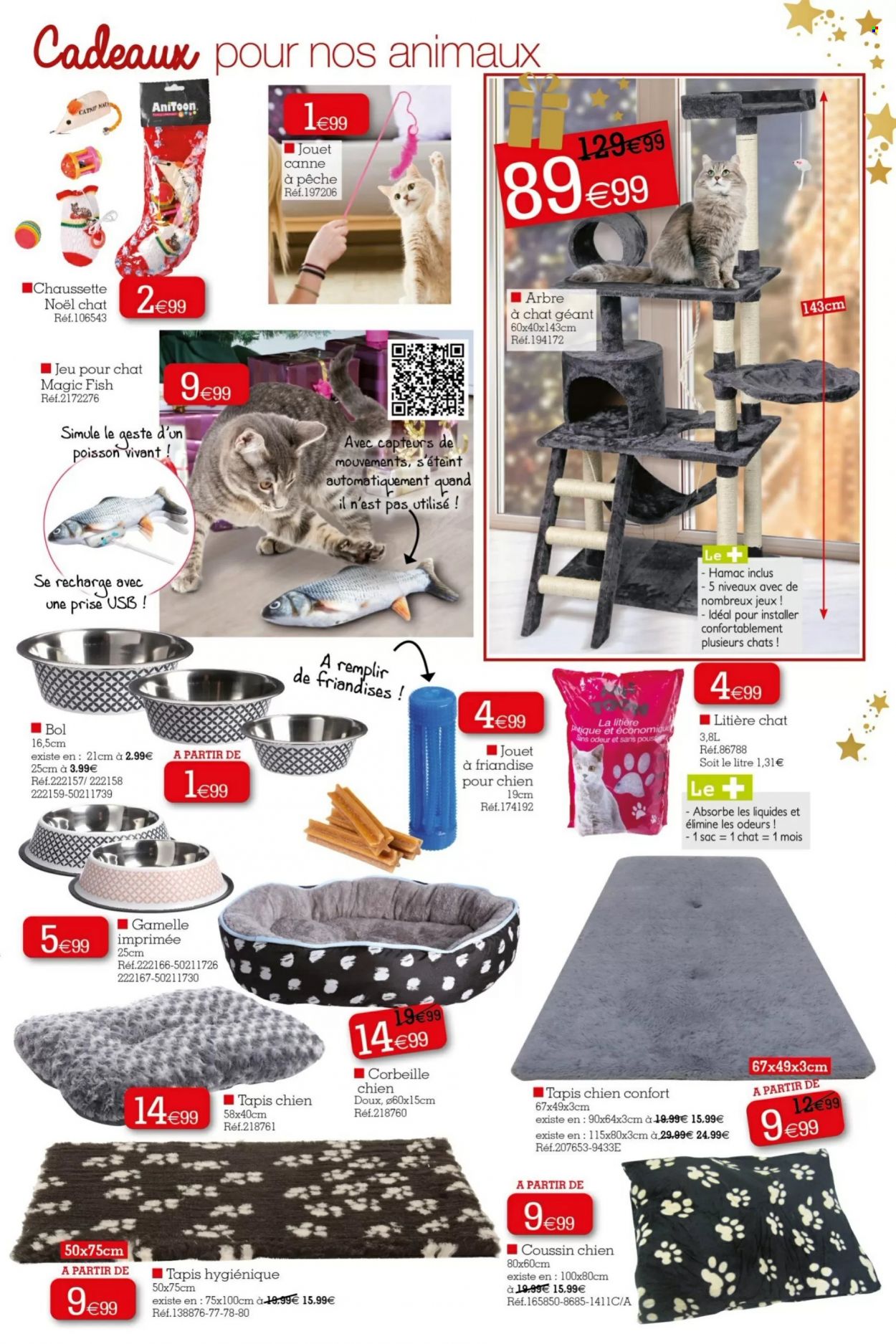 thumbnail - Catalogue Kandy - 28/11/2022 - 08/12/2022 - Produits soldés - jeu, corbeille, coussin, canne à pêche, arbre à chat, litière, gamelle. Page 15.