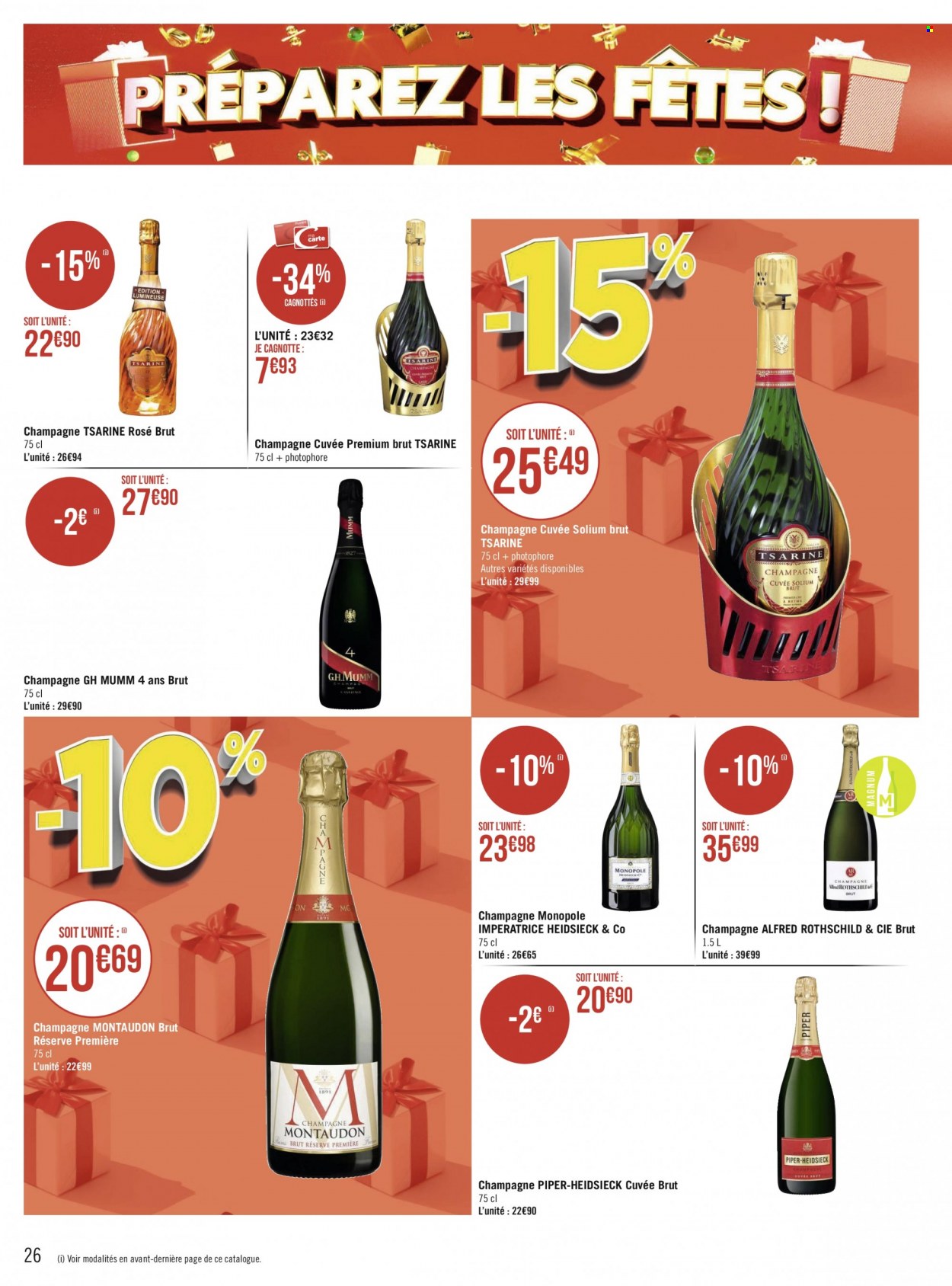 thumbnail - Catalogue Géant Casino - Produits soldés - alcool, champagne, photophore. Page 26.