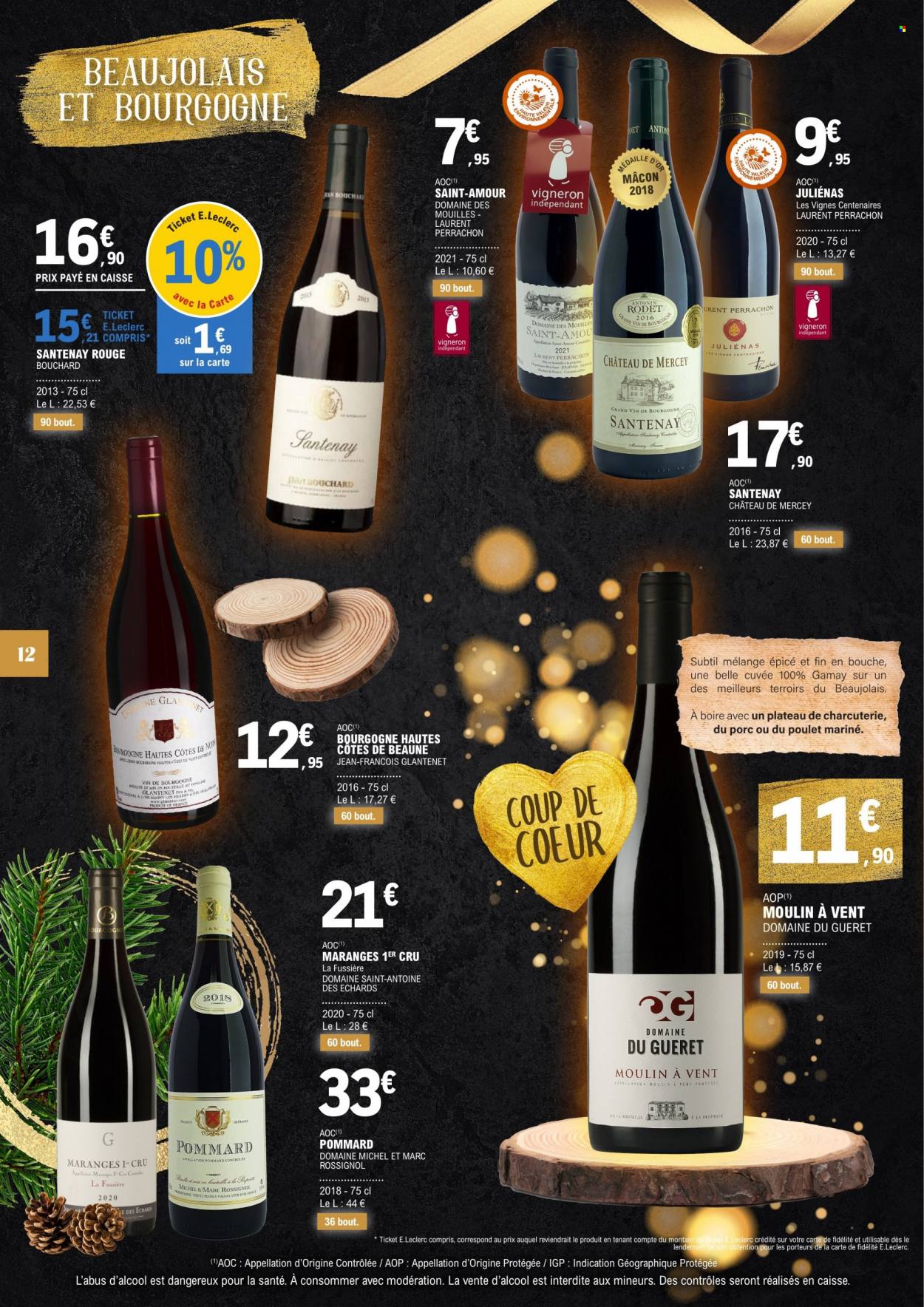thumbnail - Catalogue E.Leclerc - 29/11/2022 - 31/12/2022 - Produits soldés - Beaujolais, vin rouge, vin, Rossignol, jeans. Page 12.