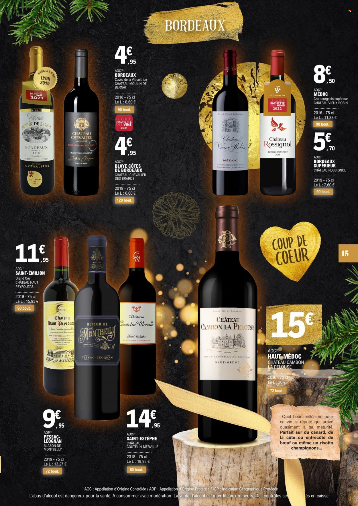 thumbnail - Catalogue E.Leclerc - 29/11/2022 - 31/12/2022 - Produits soldés - Bordeaux, vin rouge, Rossignol. Page 15.