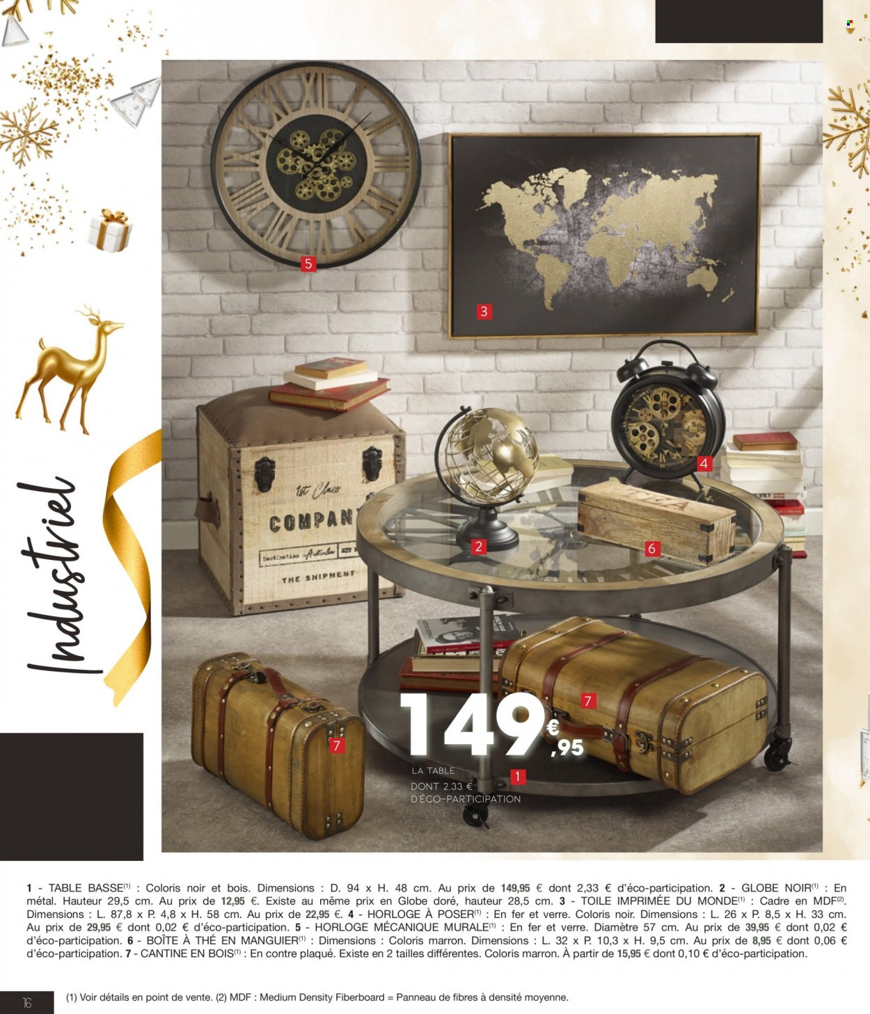 thumbnail - Catalogue E.Leclerc - 29/11/2022 - 17/12/2022 - Produits soldés - table, thé, verre, table basse, horloge. Page 16.