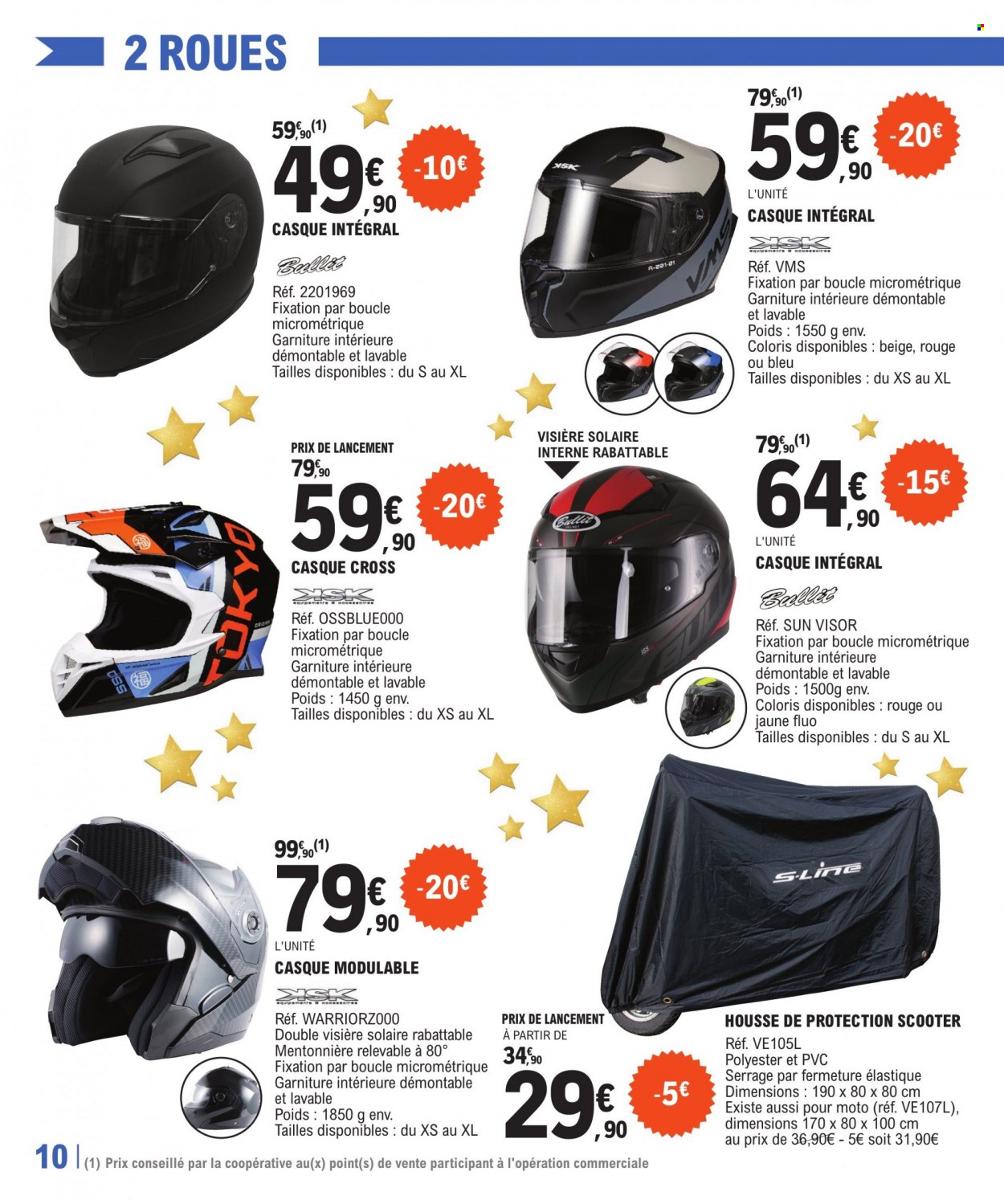 thumbnail - Catalogue E.Leclerc - 29/11/2022 - 31/12/2022 - Produits soldés - casque, housse de protection, casque moto. Page 10.