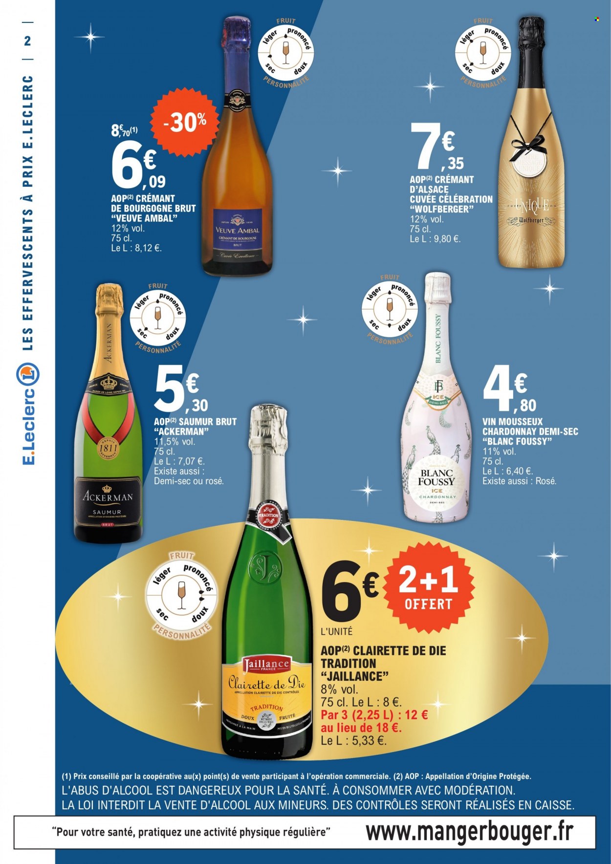 thumbnail - Catalogue E.Leclerc - 28/11/2022 - 10/12/2022 - Produits soldés - Crémant d’Alsace, champagne, vin, Crémant de Bourgogne. Page 2.