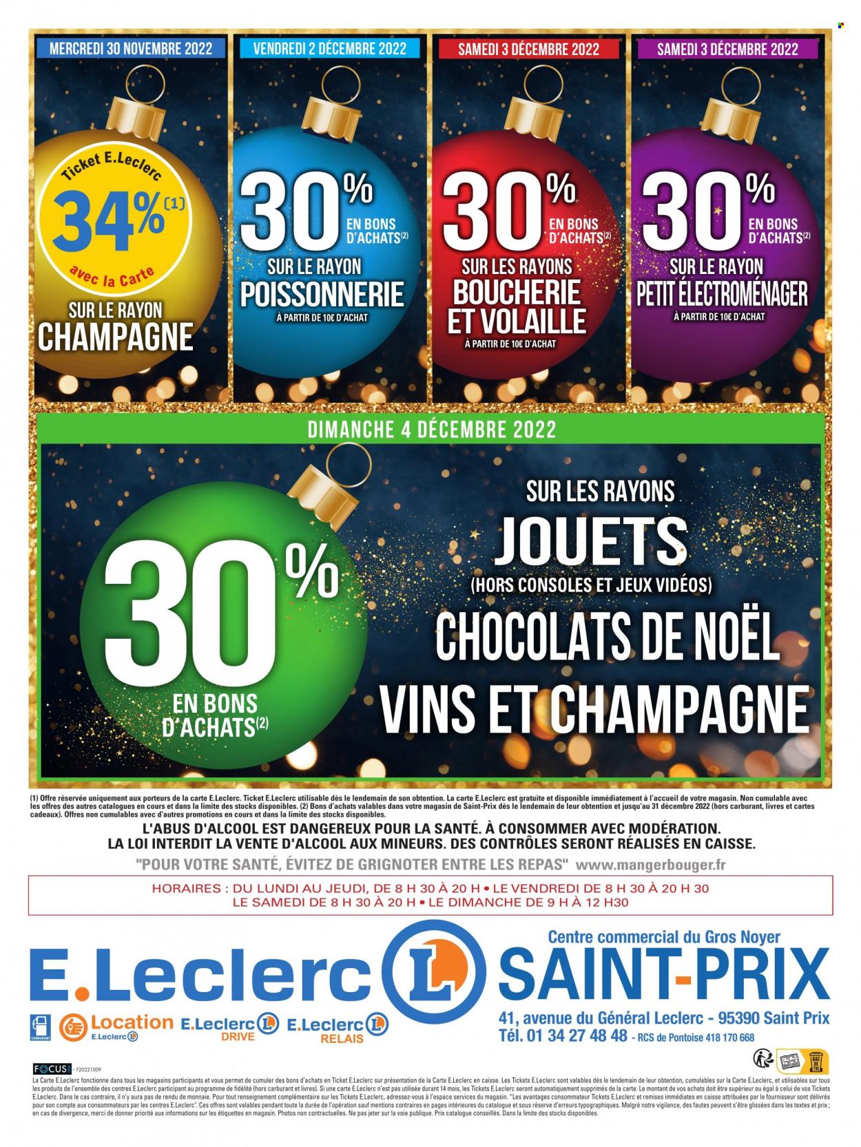 thumbnail - Catalogue E.Leclerc - 30/11/2022 - 04/12/2022 - Produits soldés - chocolat, chocolats de Noël, vin, console. Page 4.