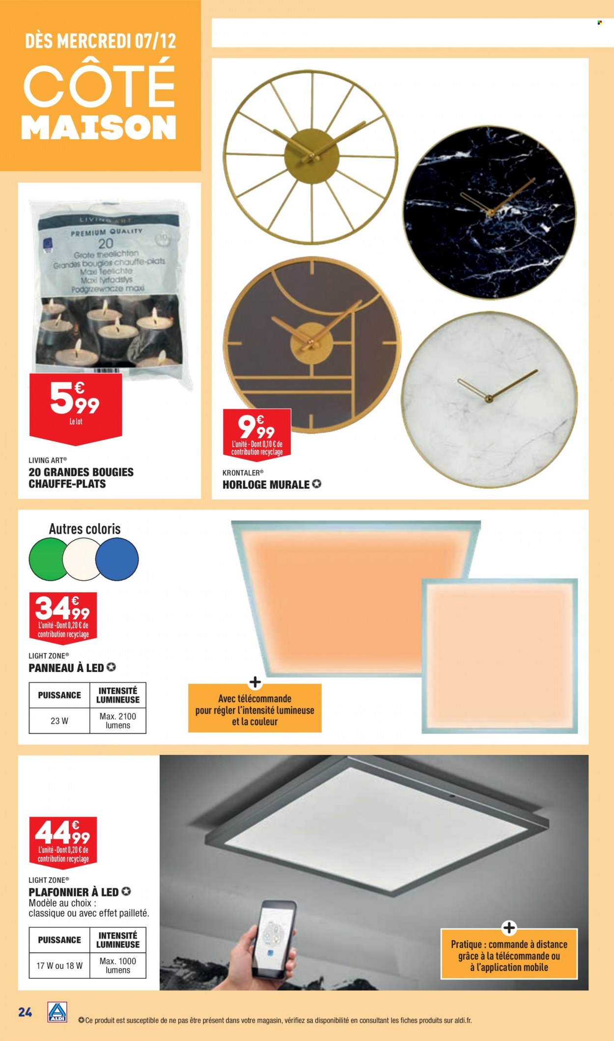 thumbnail - Catalogue ALDI - 06/12/2022 - 12/12/2022 - Produits soldés - horloge murale, bougie, horloge, maison, plafonnier. Page 27.