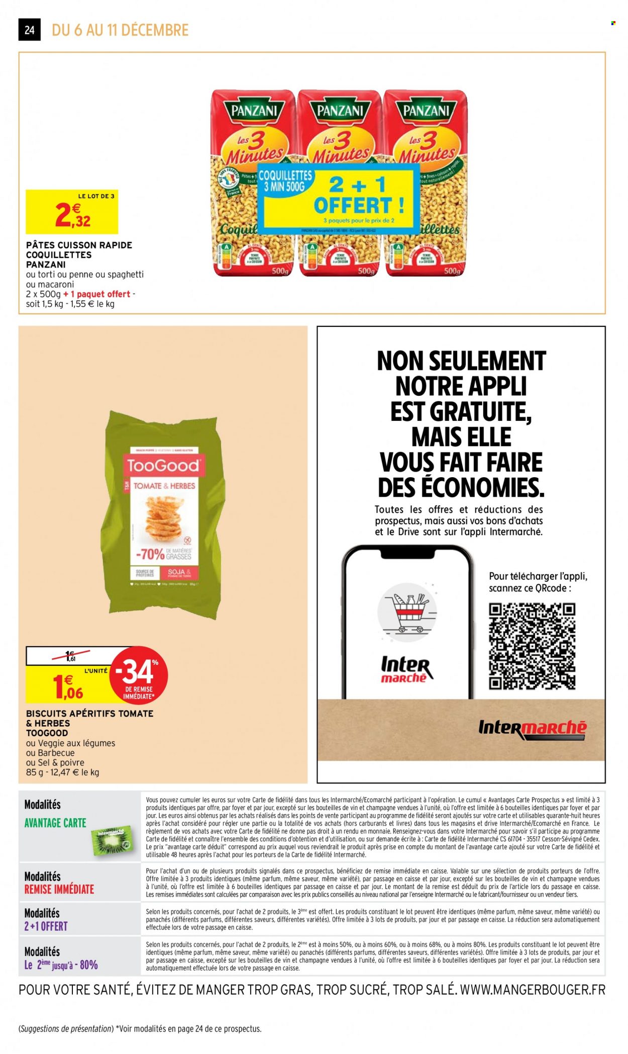 thumbnail - Catalogue Intermarché Contact - 06/12/2022 - 11/12/2022 - Produits soldés - alcool, Panzani, pâtes, macaroni. Page 24.