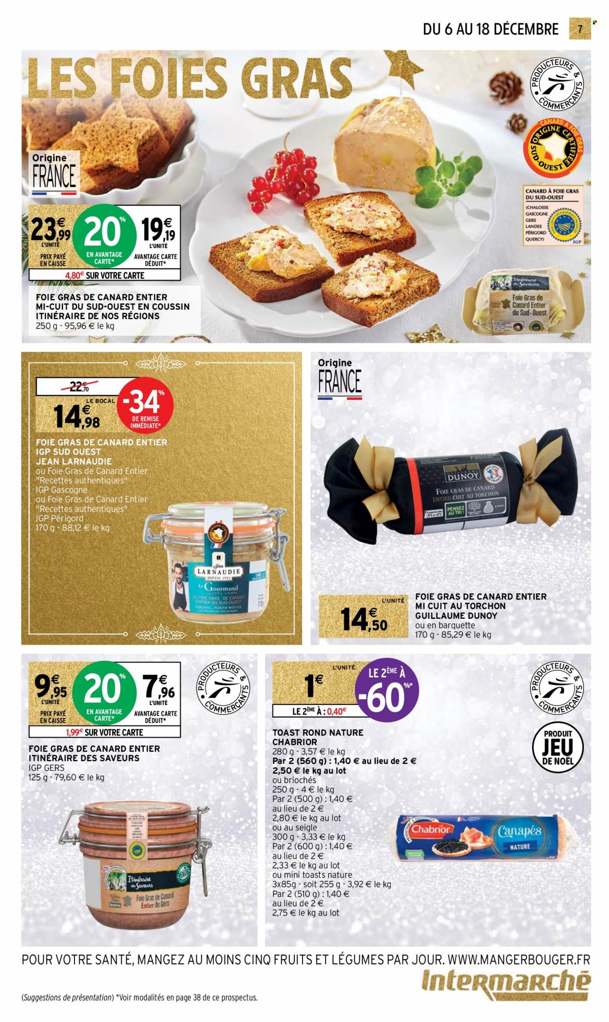 thumbnail - Catalogue Intermarché Super - 06/12/2022 - 18/12/2022 - Produits soldés - brioche, toast, foie gras, coussin, jeans. Page 7.