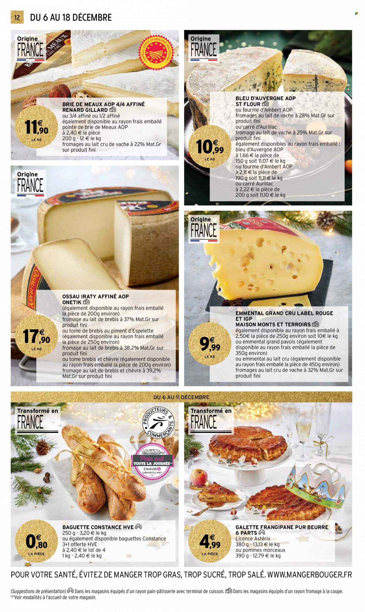 thumbnail - Catalogue Intermarché Super - 06/12/2022 - 18/12/2022 - Produits soldés - baguette, galettes, Bleu d'Auvergne, Fourme d'Ambert, fromage, Ossau-Iraty, maison. Page 12.