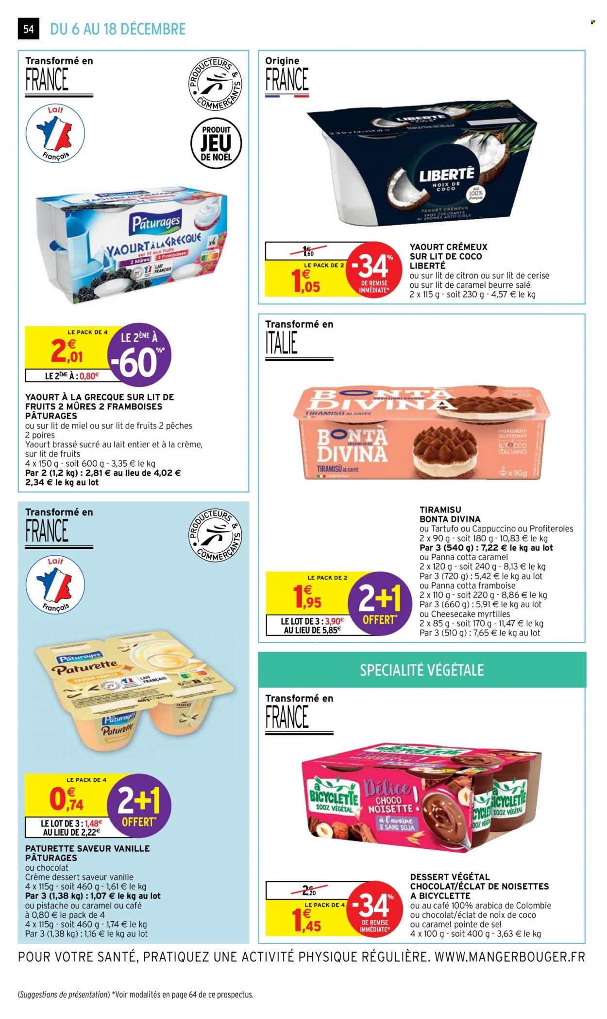 thumbnail - Catalogue Intermarché Hyper - 06/12/2022 - 18/12/2022 - Produits soldés - profiteroles, dessert, yaourt, crème dessert, tiramisu. Page 54.
