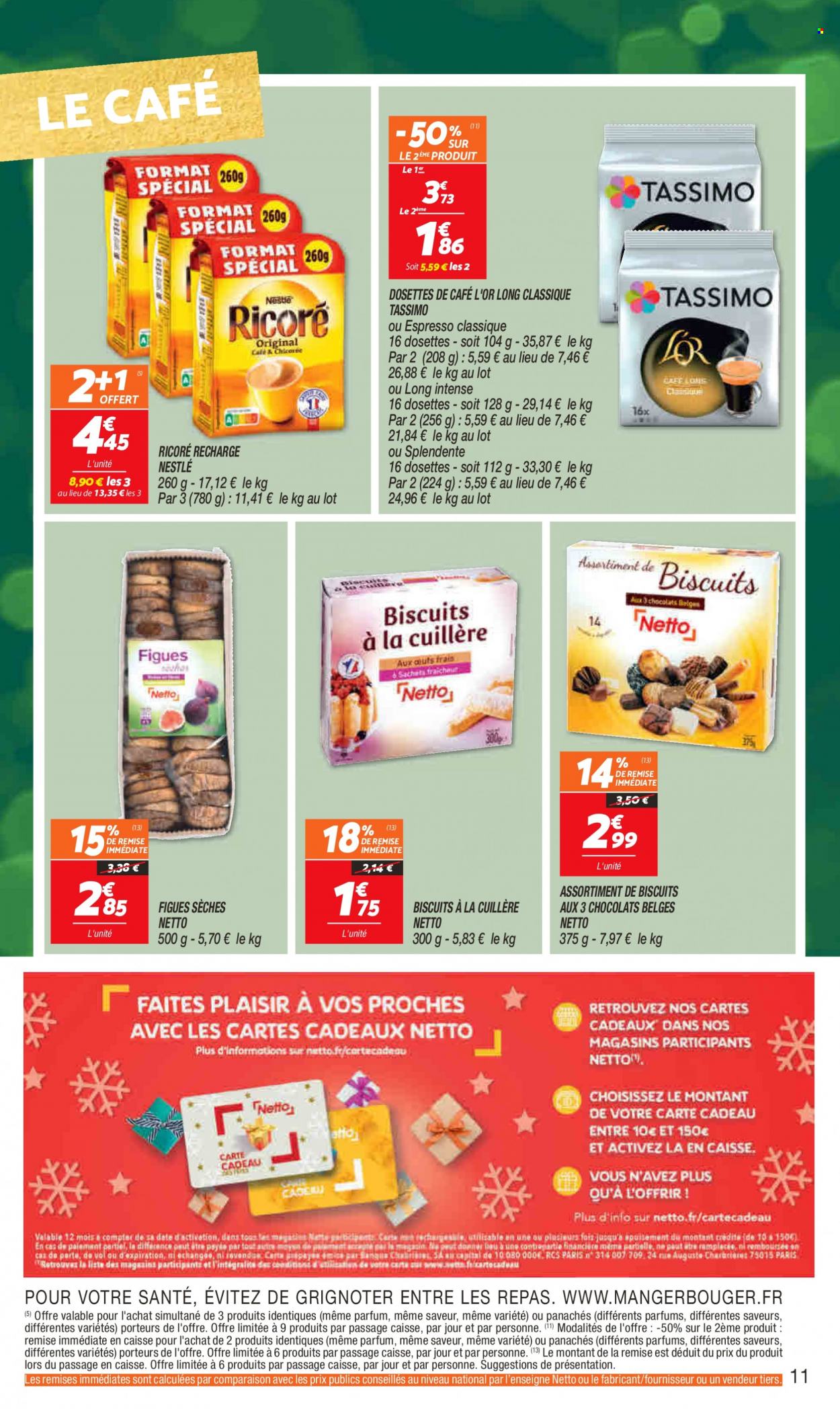 thumbnail - Catalogue Netto - 06/12/2022 - 12/12/2022 - Produits soldés - figue, Nestlé, biscuits, dosettes de café, cuillère. Page 11.