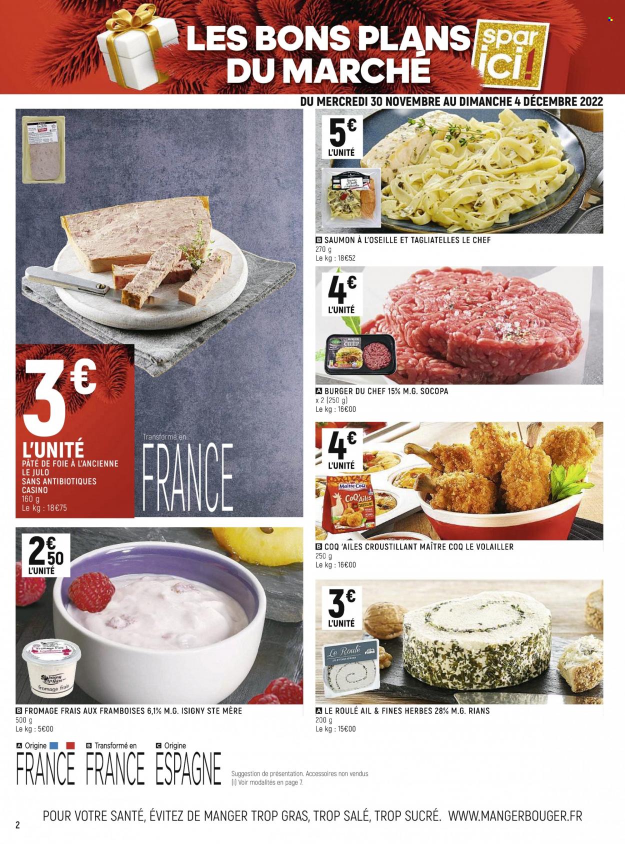 thumbnail - Catalogue SPAR - 30/11/2022 - 11/12/2022 - Produits soldés - Maître CoQ, fromage, fromage frais, pâtes, tagliatelles, oseille. Page 2.