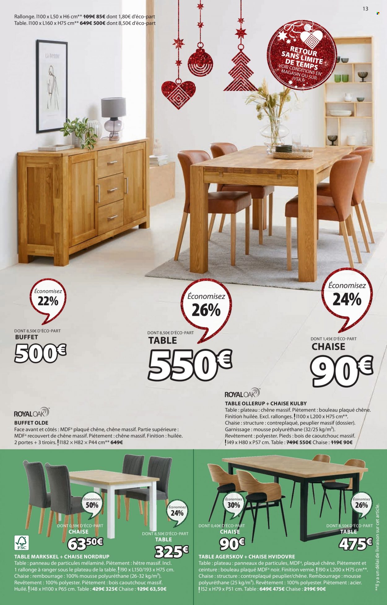thumbnail - Catalogue JYSK - 01/11/2022 - 05/12/2022 - Produits soldés - table, chaise, ceinture. Page 13.