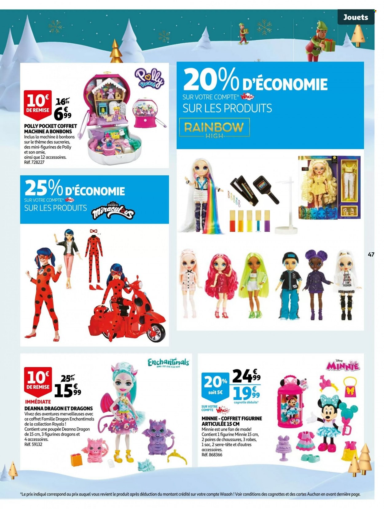 thumbnail - Catalogue Auchan - 30/11/2022 - 06/12/2022 - Produits soldés - bonbons, robe, serre-tête, dragon, poupée, Enchantimals. Page 47.