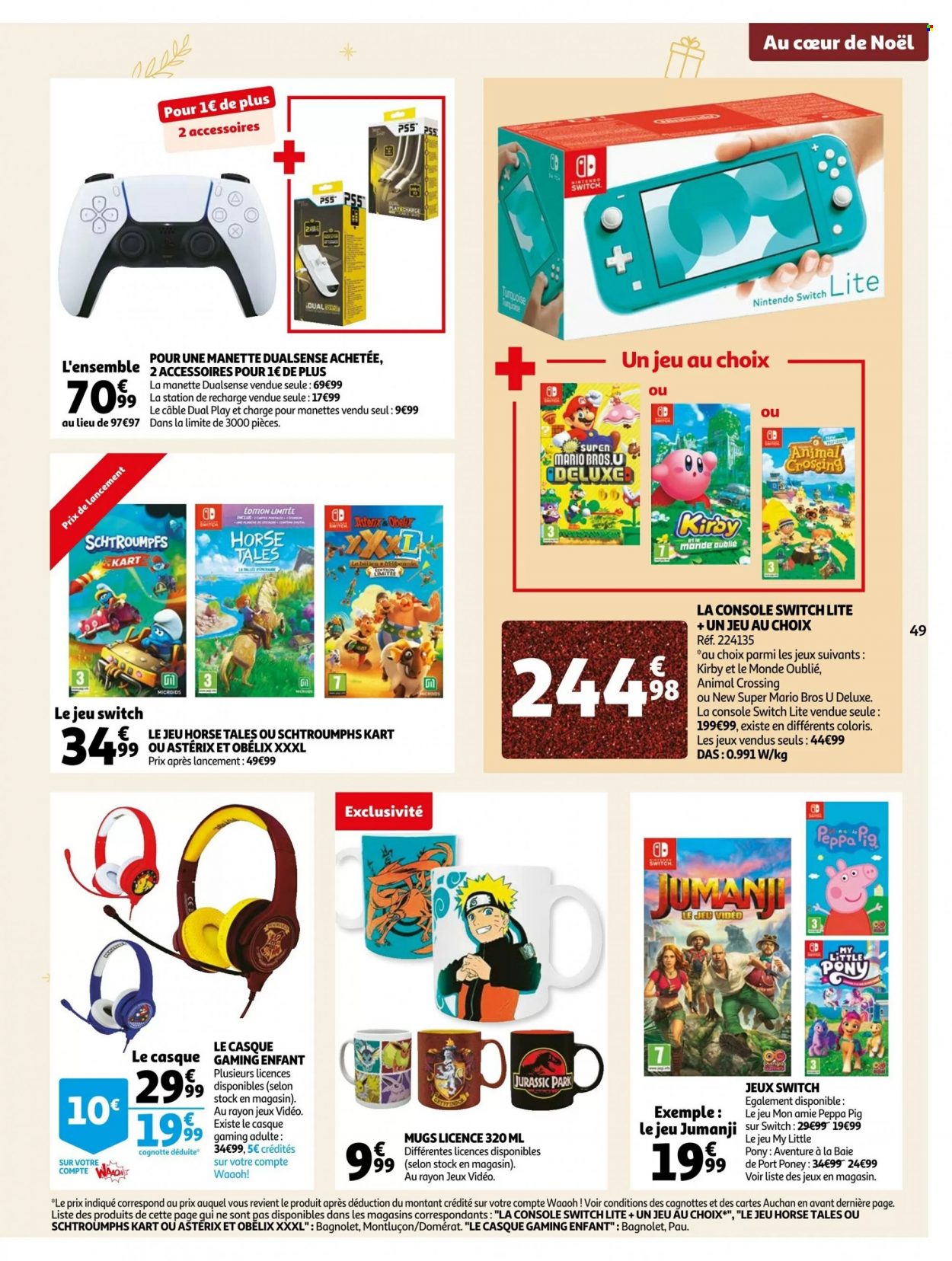 thumbnail - Catalogue Auchan - 30/11/2022 - 06/12/2022 - Produits soldés - casque, mug, Nintendo Switch, PS5, kart. Page 49.
