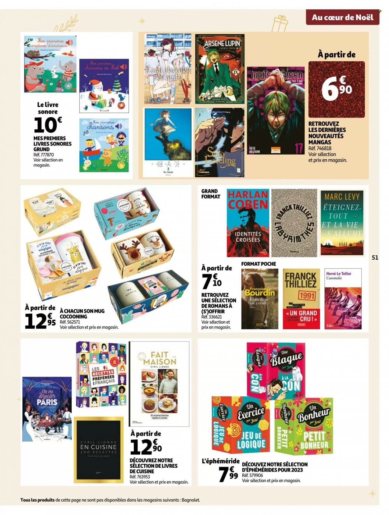 thumbnail - Catalogue Auchan - 30/11/2022 - 06/12/2022 - Produits soldés - mug, livre. Page 51.