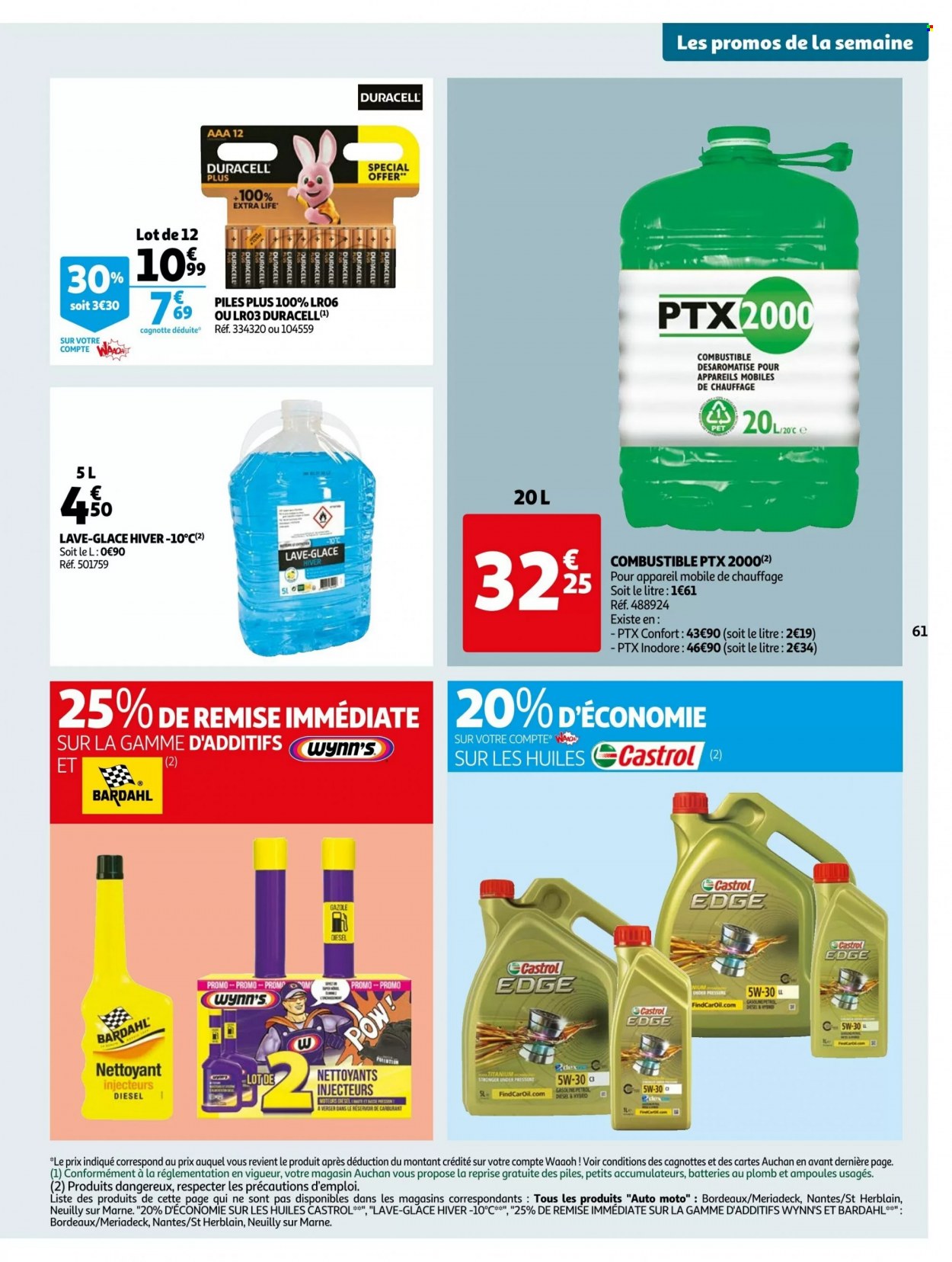 thumbnail - Catalogue Auchan - 30/11/2022 - 06/12/2022 - Produits soldés - Lotus, Bordeaux, vin rouge, Duracell, lave glace. Page 61.