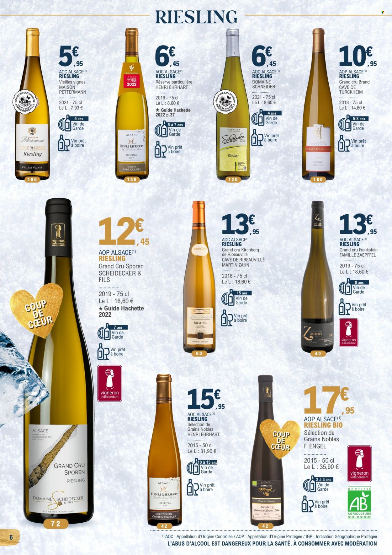 thumbnail - Catalogue E.Leclerc - 30/11/2022 - 24/12/2022 - Produits soldés - vin blanc, vin d’Alsace, vin, Riesling, maison. Page 6.