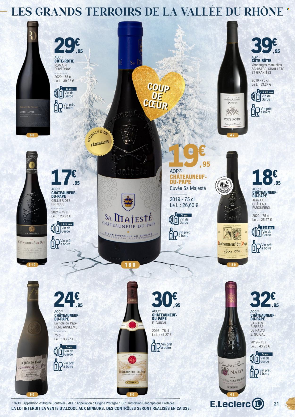 thumbnail - Catalogue E.Leclerc - 30/11/2022 - 24/12/2022 - Produits soldés - Châteauneuf du Pape, vin, jeans. Page 21.