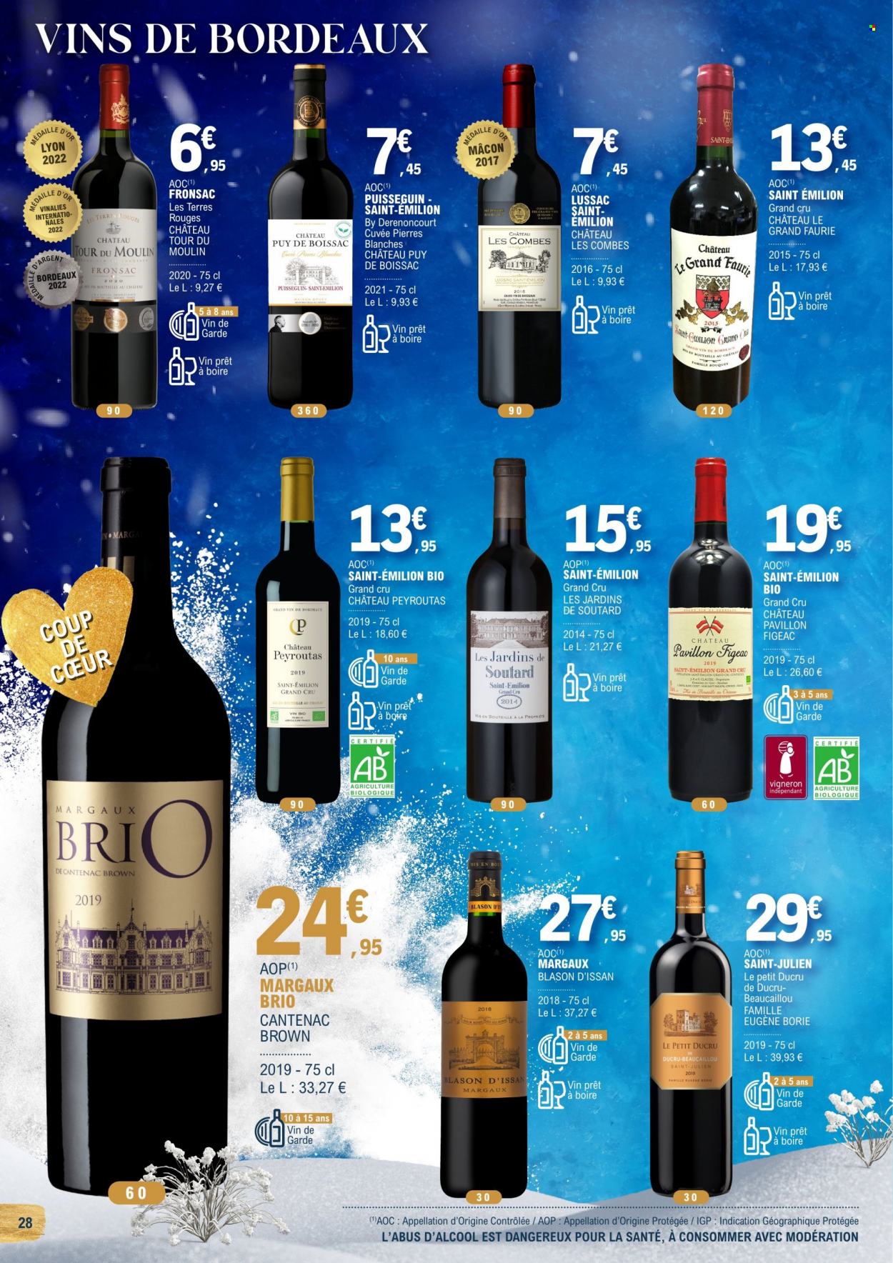 thumbnail - Catalogue E.Leclerc - 30/11/2022 - 24/12/2022 - Produits soldés - Bordeaux, vin rouge, vin. Page 28.