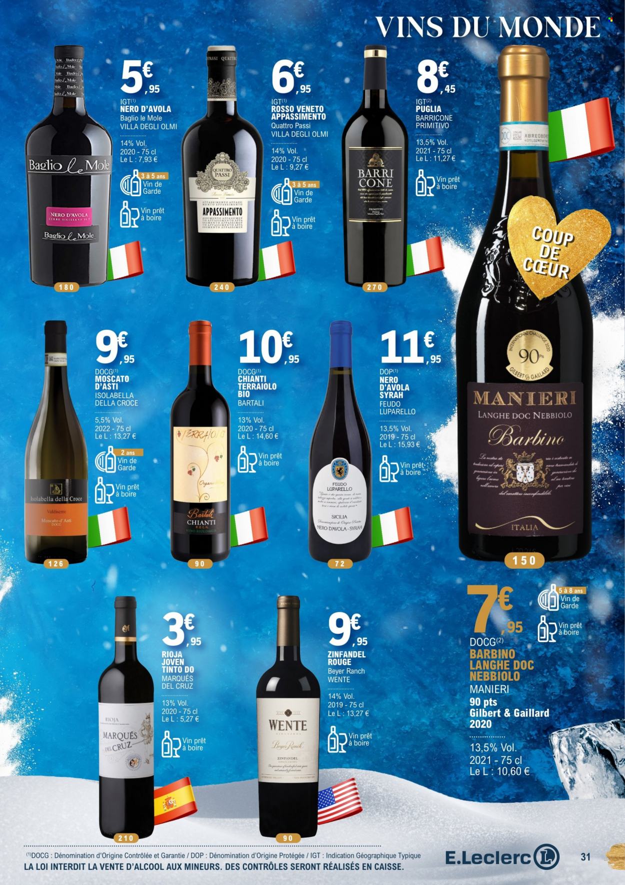 thumbnail - Catalogue E.Leclerc - 30/11/2022 - 24/12/2022 - Produits soldés - vin rouge, vin, cône. Page 31.