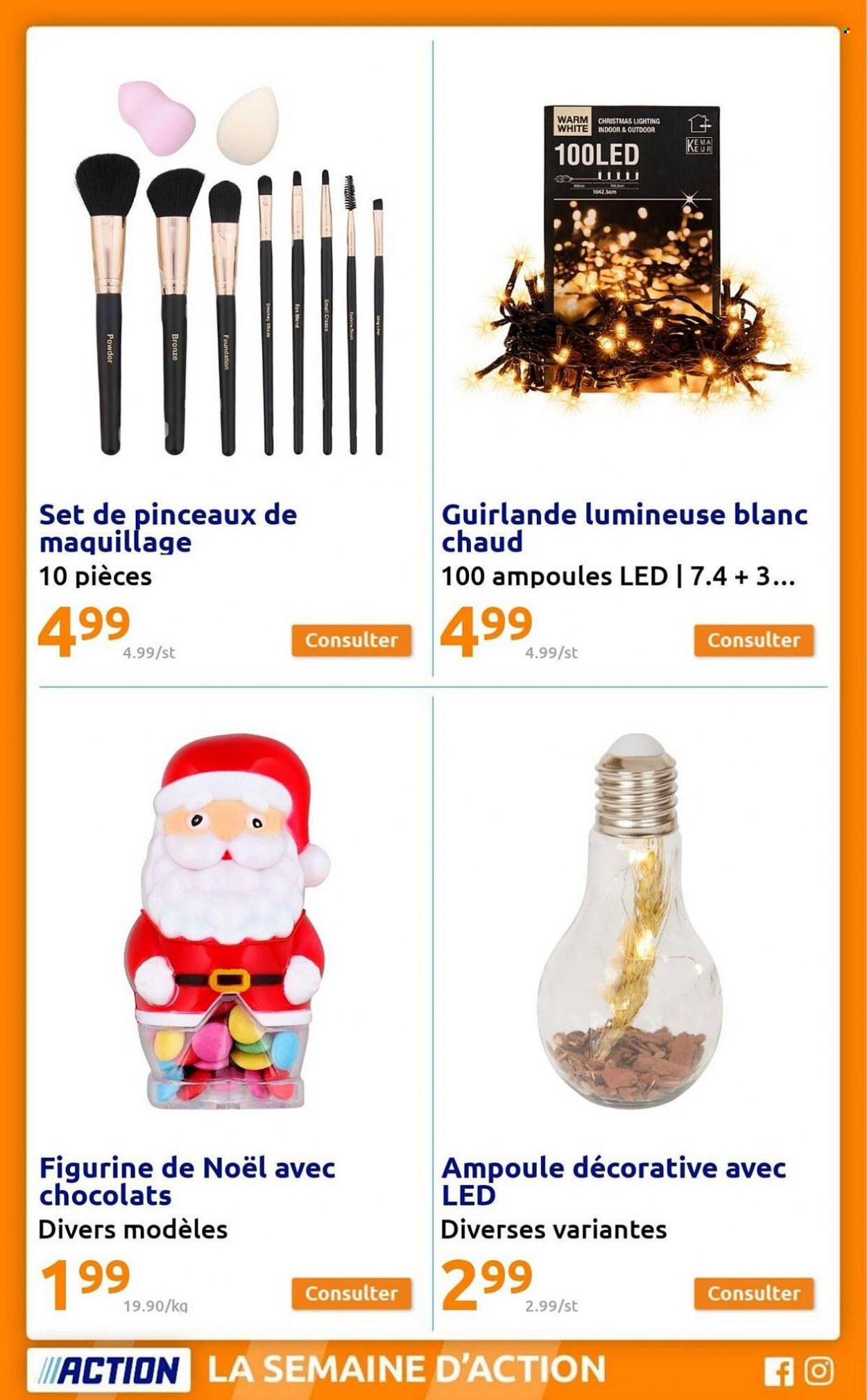 thumbnail - Catalogue Action - 30/11/2022 - 06/12/2022 - Produits soldés - pinceau, chocolat, figurine, guirlande. Page 14.