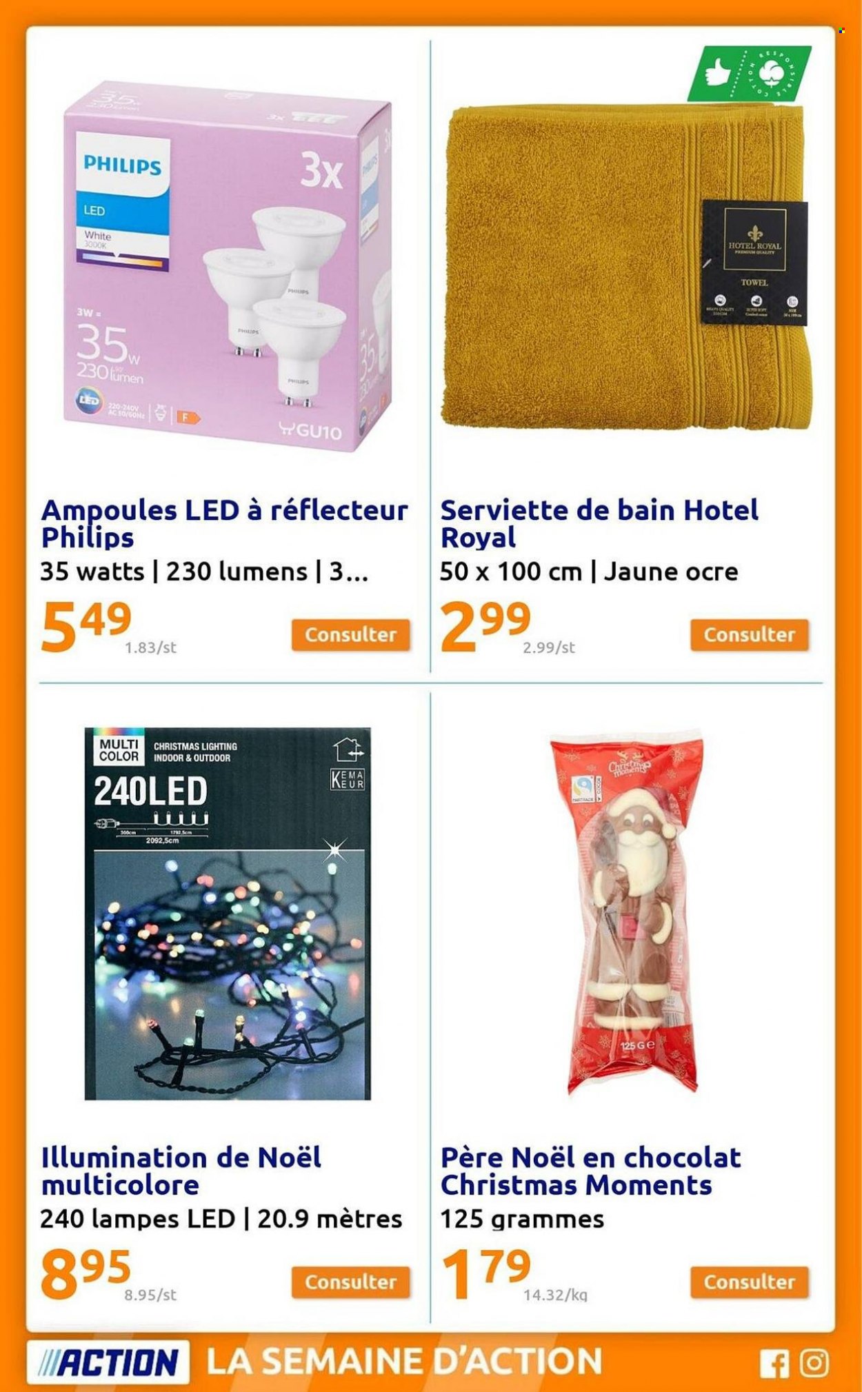 thumbnail - Catalogue Action - 30/11/2022 - 06/12/2022 - Produits soldés - Philips, père noël, serviette, lampe. Page 21.