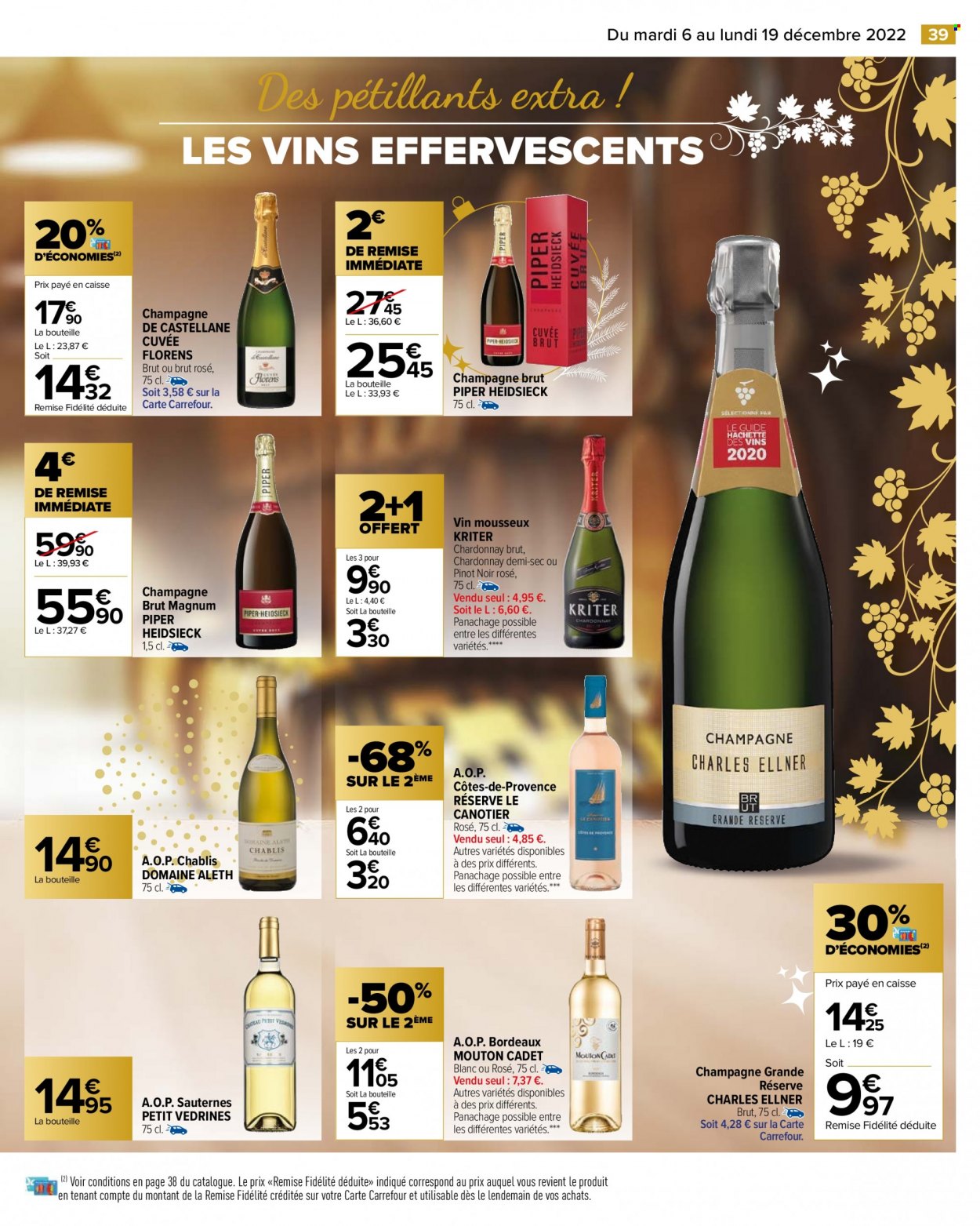 thumbnail - Catalogue Carrefour Hypermarchés - 06/12/2022 - 19/12/2022 - Produits soldés - alcool, Bordeaux, vin blanc, vin rouge, Sauternes. Page 41.