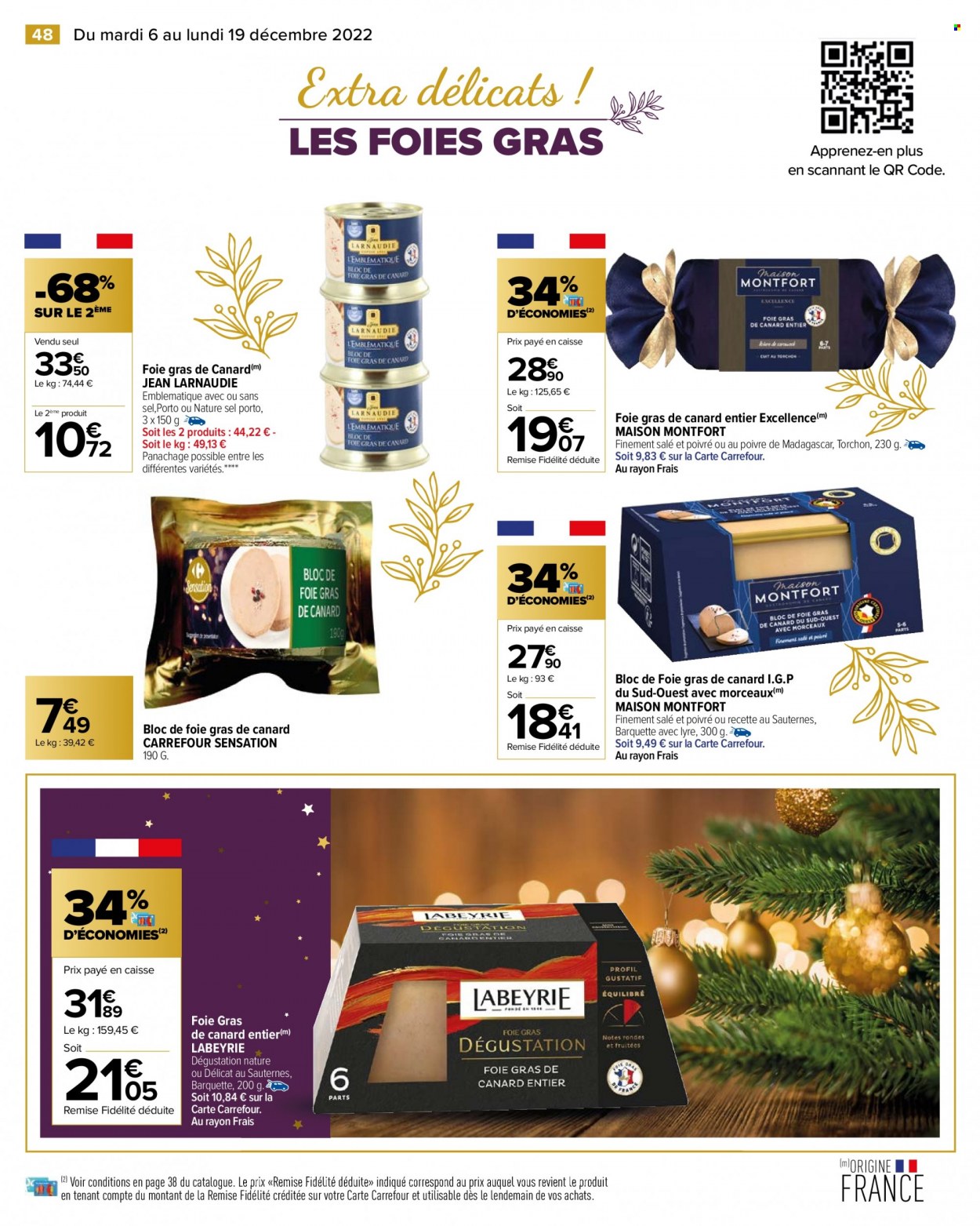 thumbnail - Catalogue Carrefour Hypermarchés - 06/12/2022 - 19/12/2022 - Produits soldés - Labeyrie, foie gras, torchon, jeans, maison. Page 50.