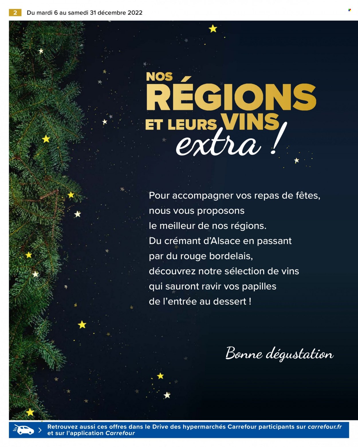 thumbnail - Catalogue Carrefour Hypermarchés - 06/12/2022 - 31/12/2022 - Produits soldés - Crémant d’Alsace, champagne, vin. Page 2.