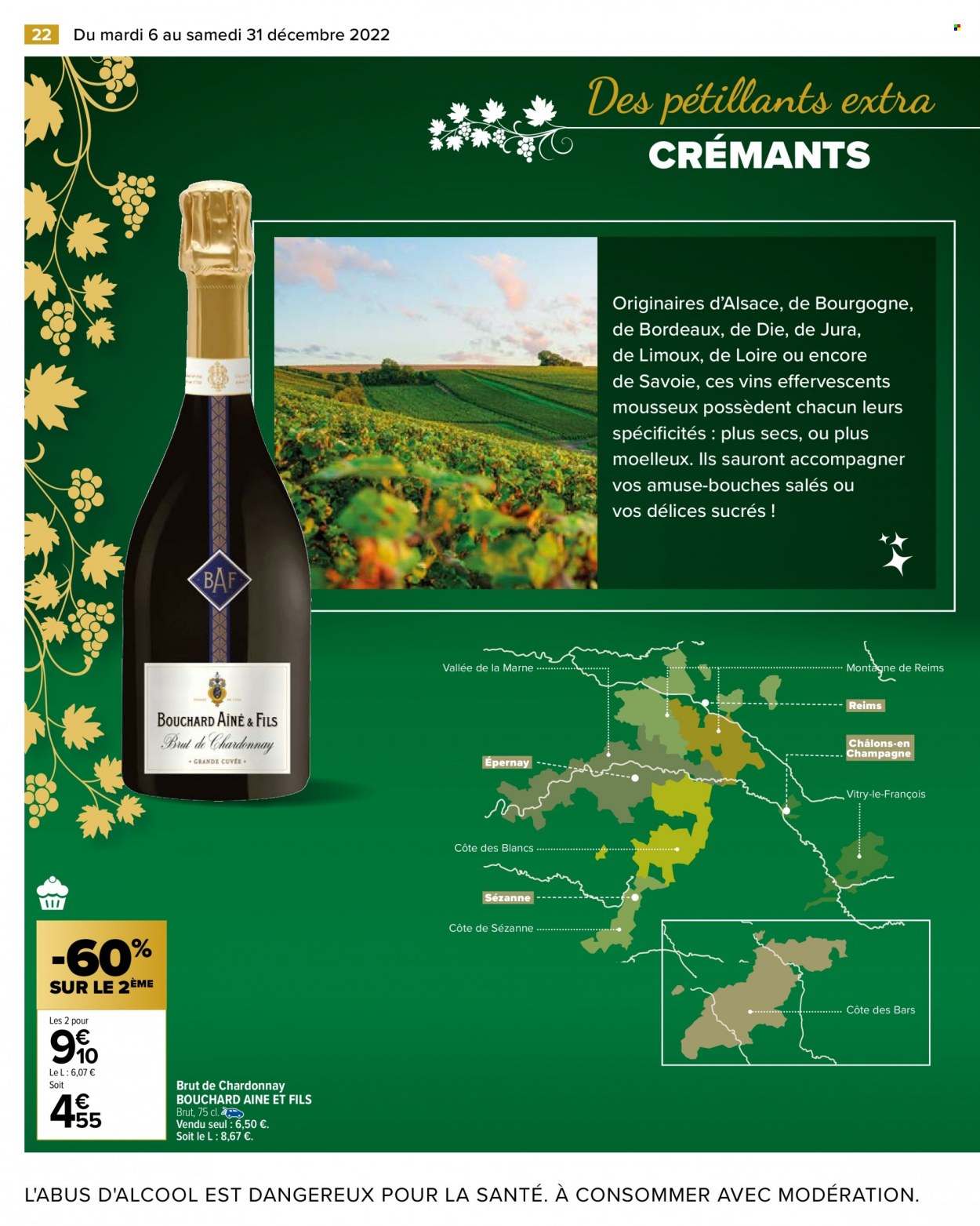 thumbnail - Catalogue Carrefour Hypermarchés - 06/12/2022 - 31/12/2022 - Produits soldés - Bordeaux, vin rouge, vin. Page 22.