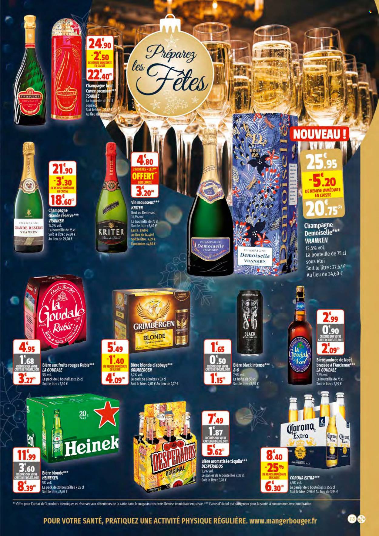 thumbnail - Catalogue Coccinelle Express - 30/11/2022 - 11/12/2022 - Produits soldés - bière, bière blonde, Grimbergen, Corona Extra, Heineken, Goudale, vin. Page 13.
